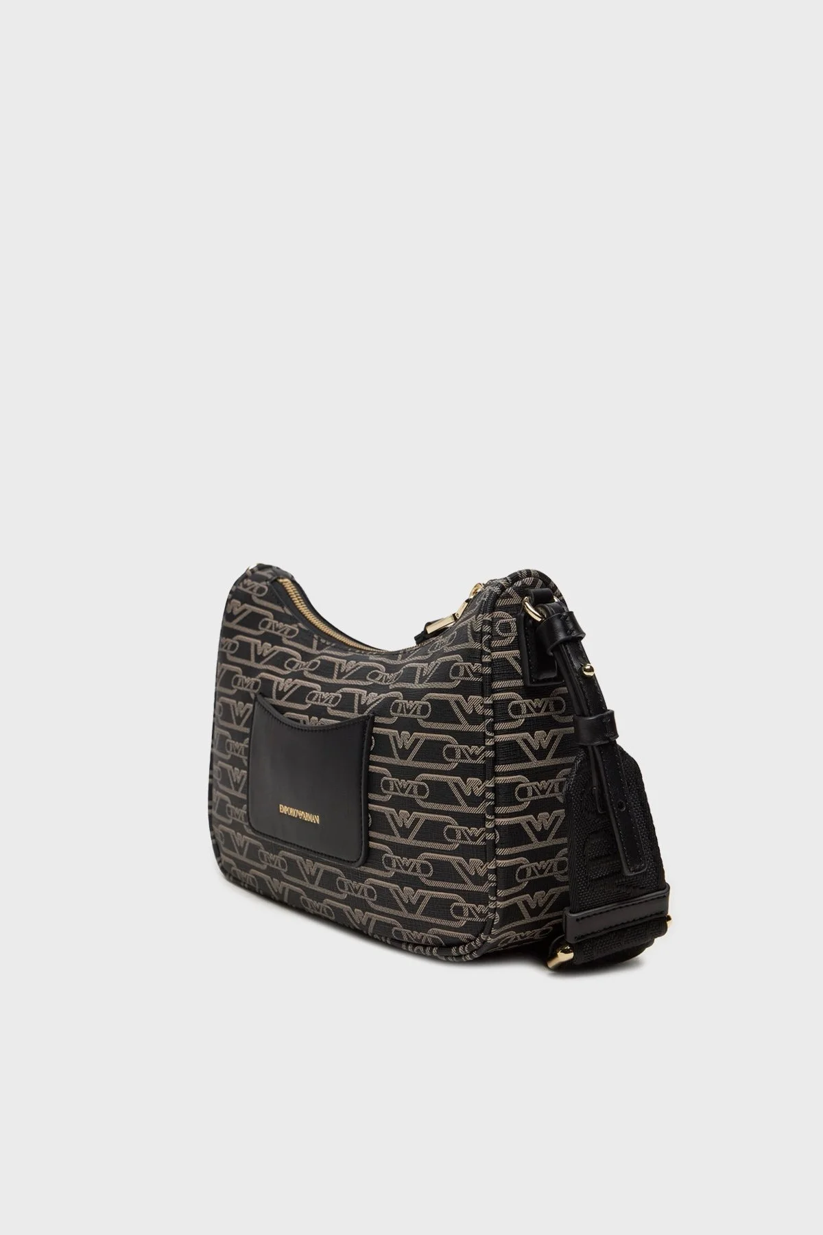 Emporio Armani logolu Ayarlanabilir Askılı Bayan Çanta EW000539 AF11951 FC033 SİYAH-EKRU - 3