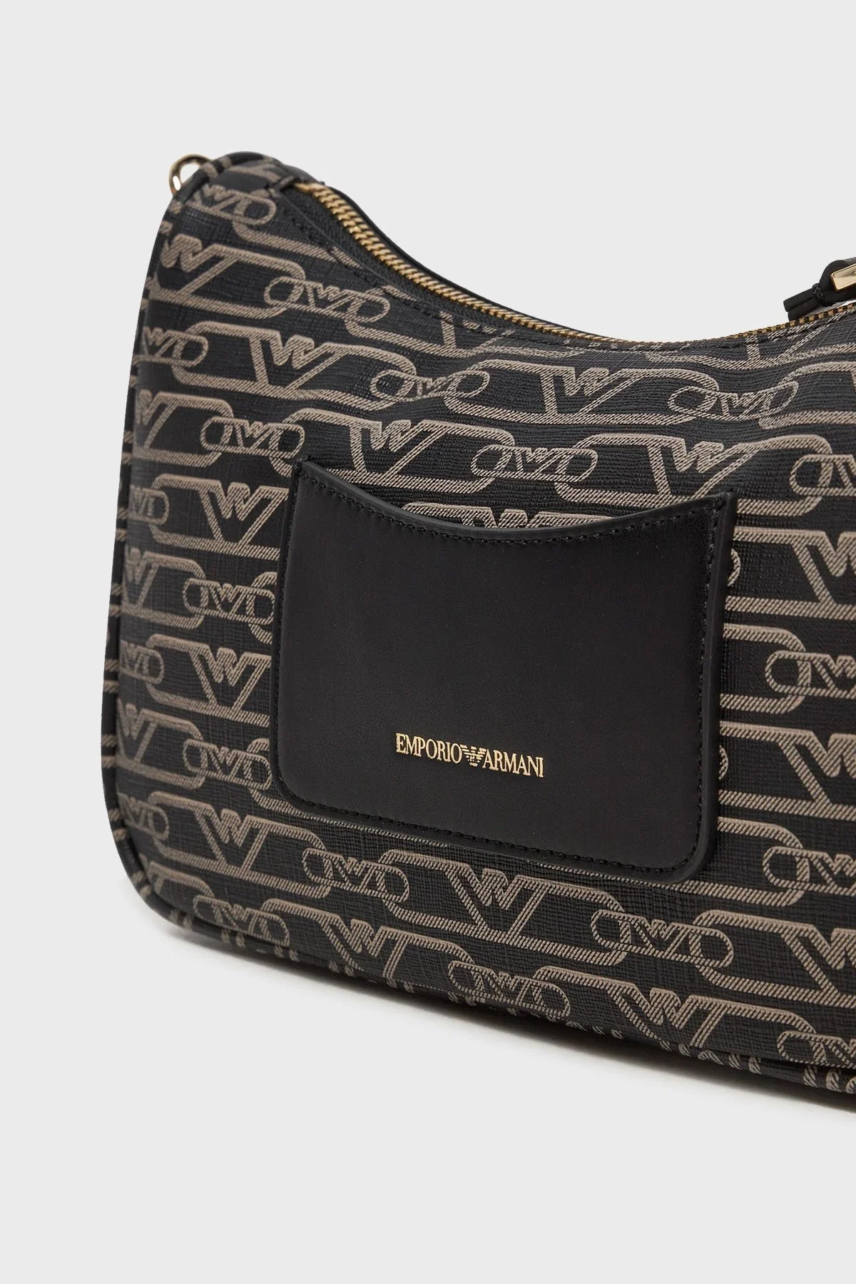 Emporio Armani logolu Ayarlanabilir Askılı Bayan Çanta EW000539 AF11951 FC033 SİYAH-EKRU - 6