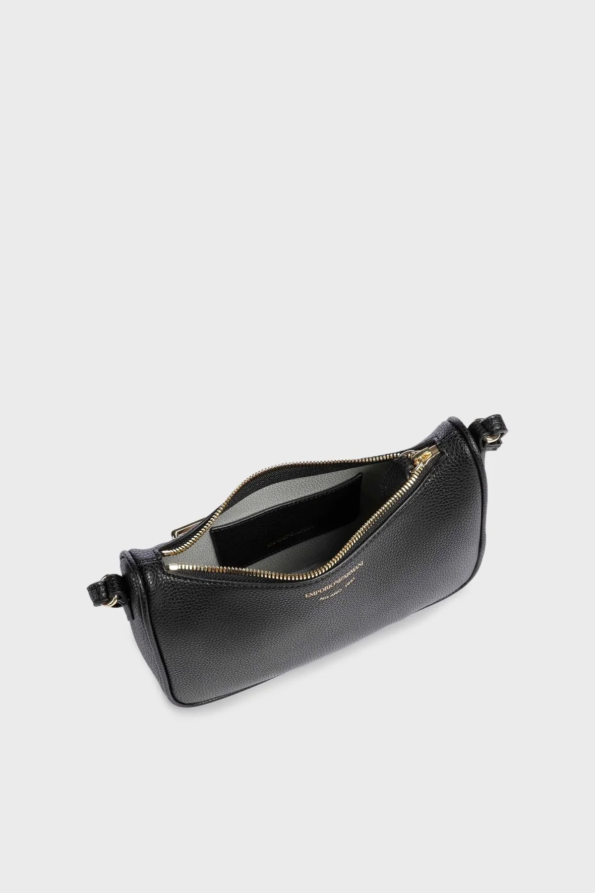 Emporio Armani Logolu Ayarlanabilir Askılı Kadın Çanta EW000539 AF12103 MC032 SİYAH-GÜMÜŞ - 4