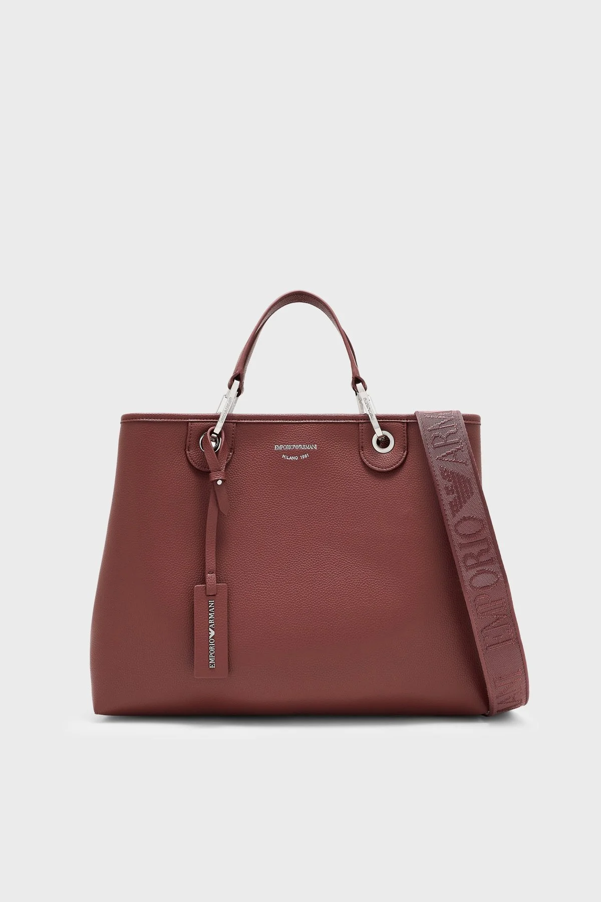 Emporio Armani Logolu Ayarlanabilir Askılı Kadın Çanta EW000360 AF12036 M6453 Bordo - 1