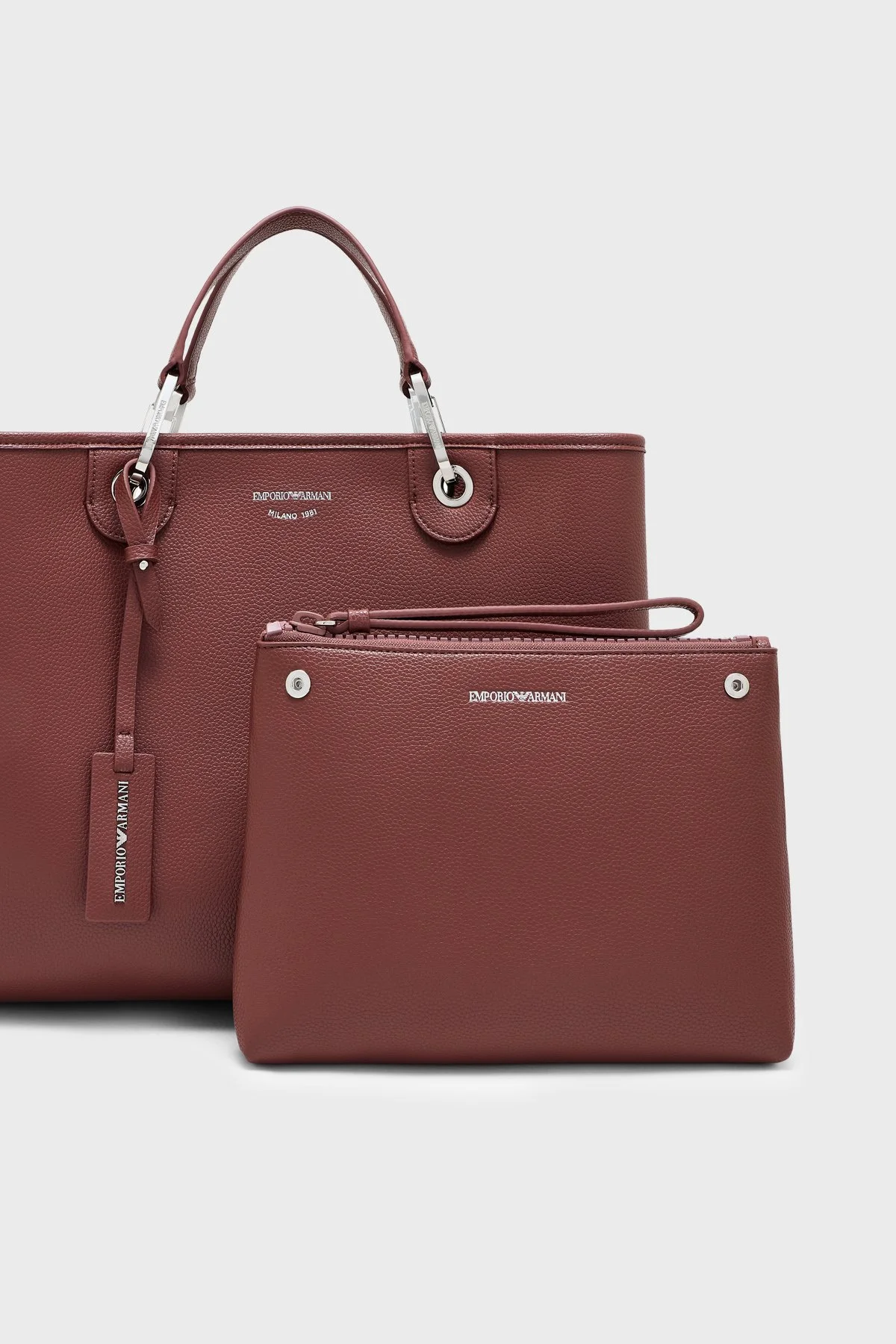 Emporio Armani Logolu Ayarlanabilir Askılı Kadın Çanta EW000360 AF12036 M6453 Bordo - 5