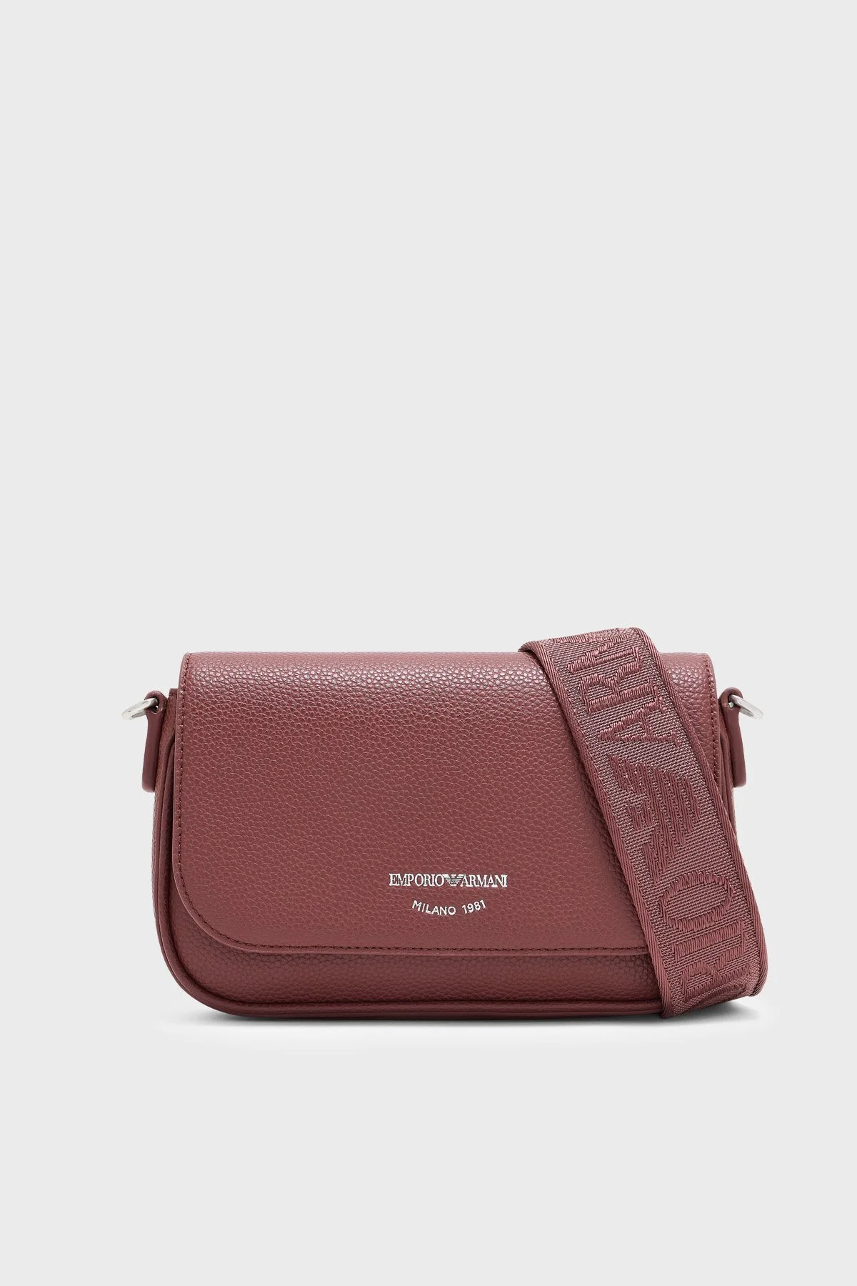 Emporio Armani Logolu Ayarlanabilir Omuz Askılı Kadın Çanta EW000538 AF12036 M6453 Bordo - 1