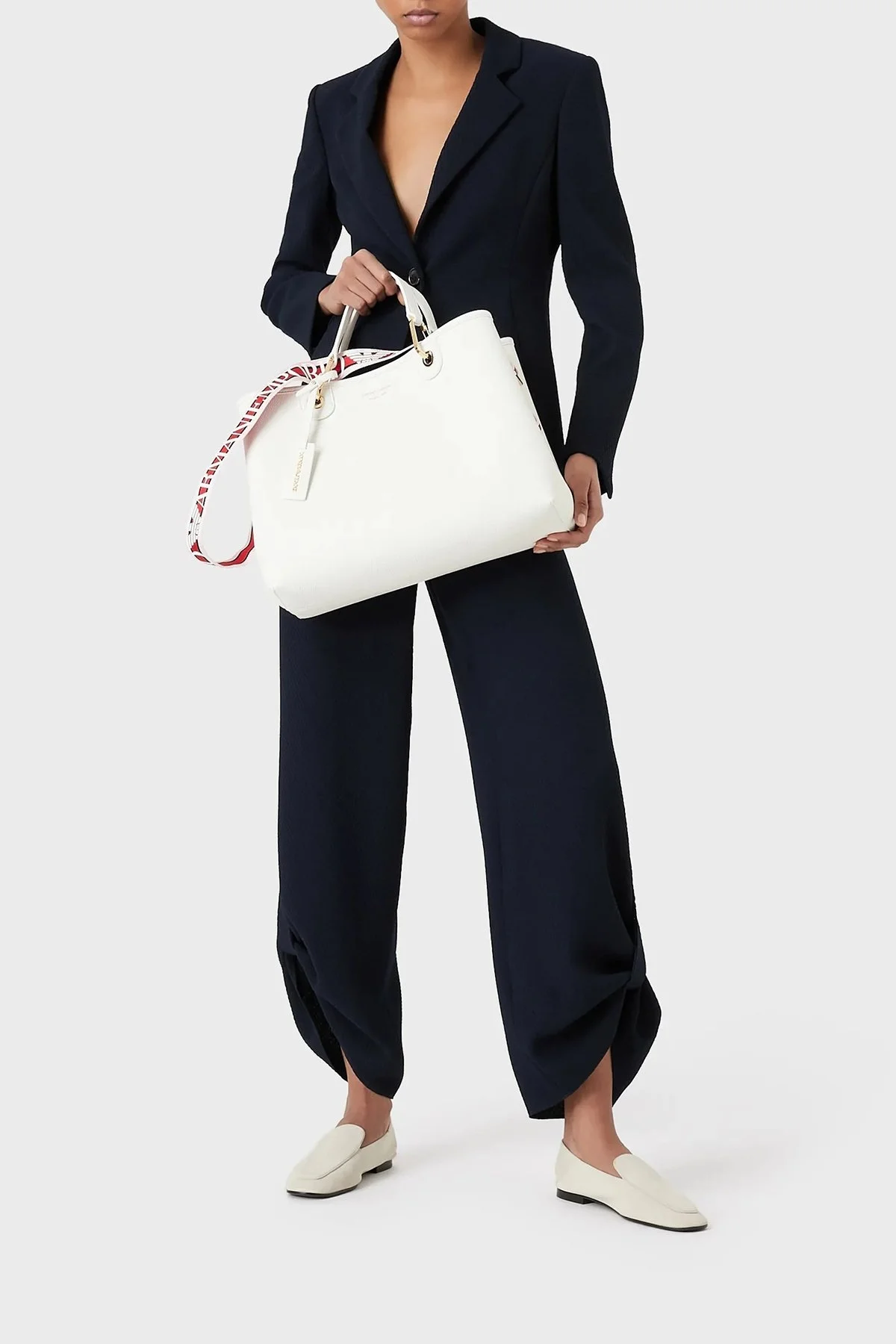 Emporio Armani Logolu Ayarlanabilir Uzatma Askılı Bayan Çanta Y3D165 YFO5B 85219 BEYAZ - 9