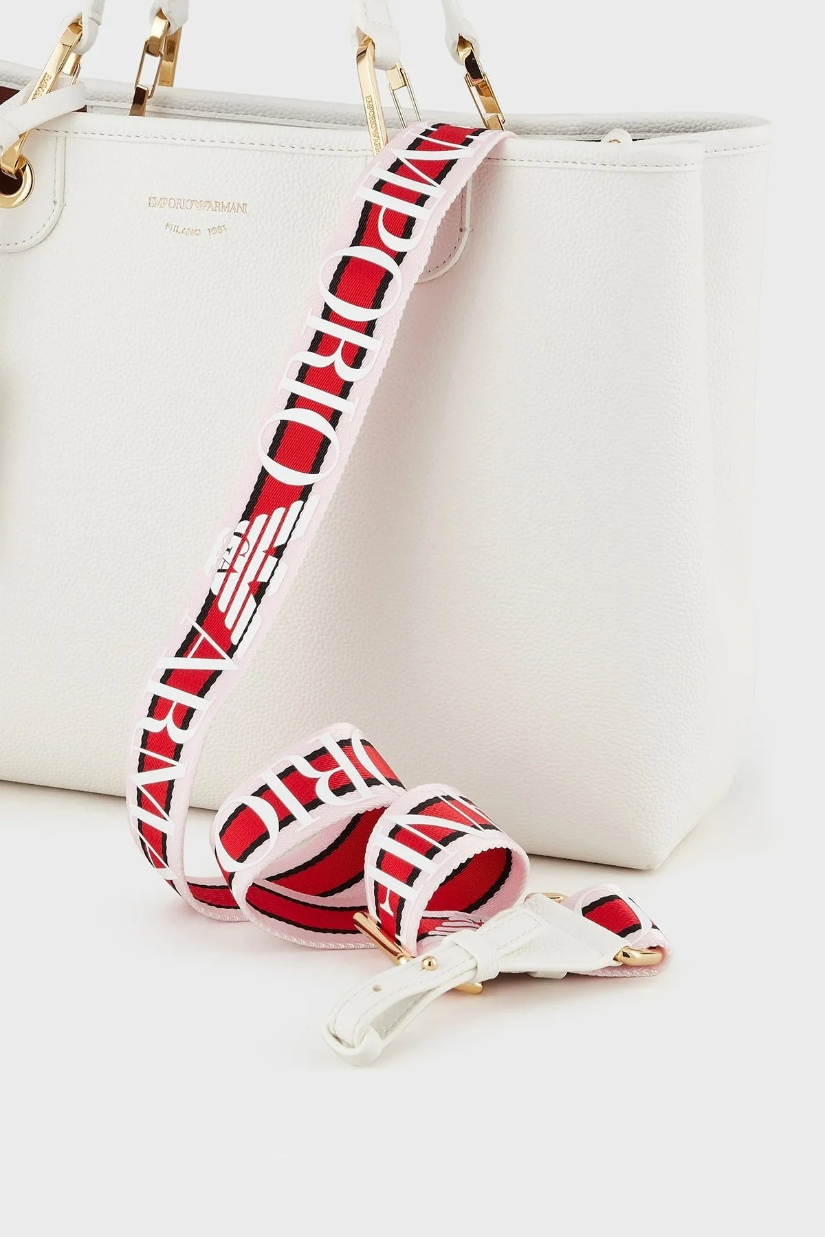 Emporio Armani Logolu Ayarlanabilir Uzatma Askılı Bayan Çanta Y3D165 YFO5B 85219 BEYAZ - 13