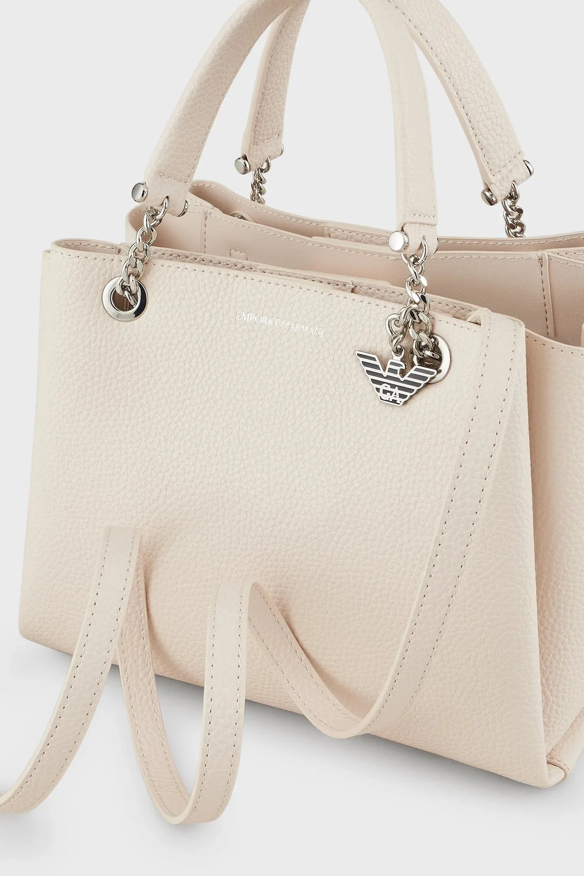 Emporio Armani Logolu Ayarlanabilir ve Çıkarılabilir Omuz Askılı Bayan Çanta Y3D159 YFN6E 87421 EKRU - 7