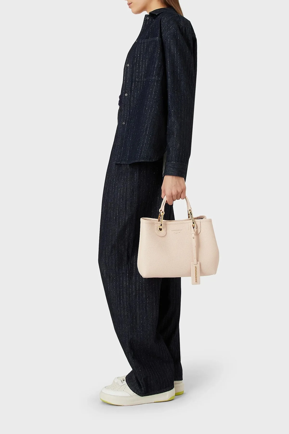 Emporio Armani Logolu Ayarlanabilir ve Çıkarılabilir Omuz Askılı Bayan Çanta Y3D166 YFO5B 88820 BEJ - 3