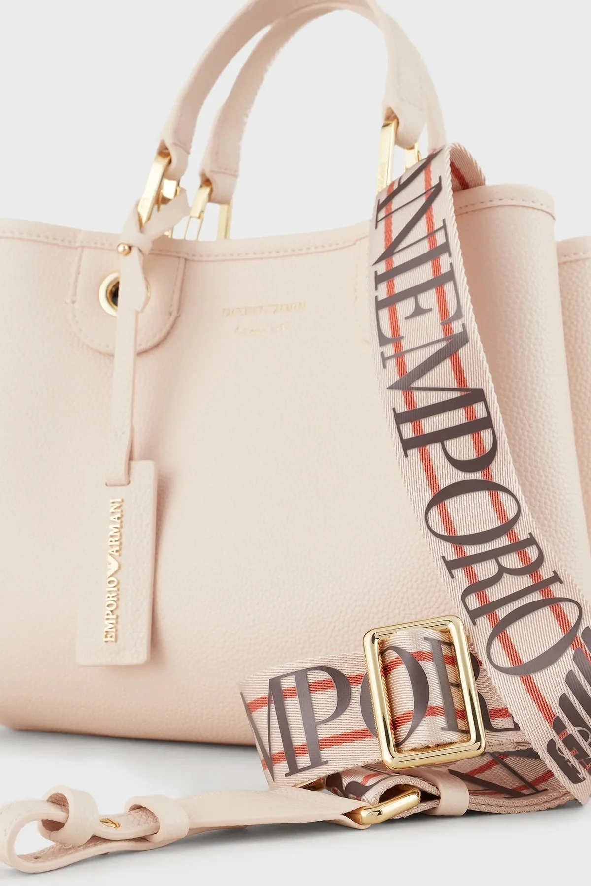 Emporio Armani Logolu Ayarlanabilir ve Çıkarılabilir Omuz Askılı Bayan Çanta Y3D166 YFO5B 88820 BEJ - 7