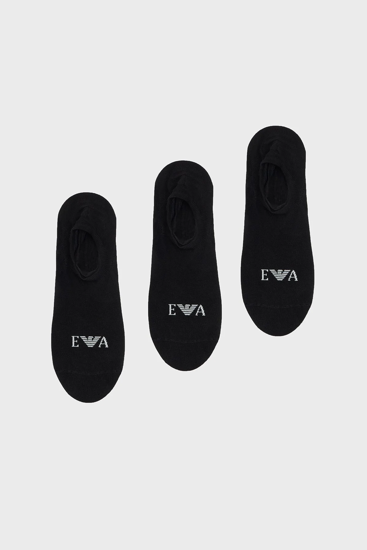 Emporio Armani Logolu Babet 3 Pack Erkek Çorap EM000548 AF26377 UC001 Siyah - 1