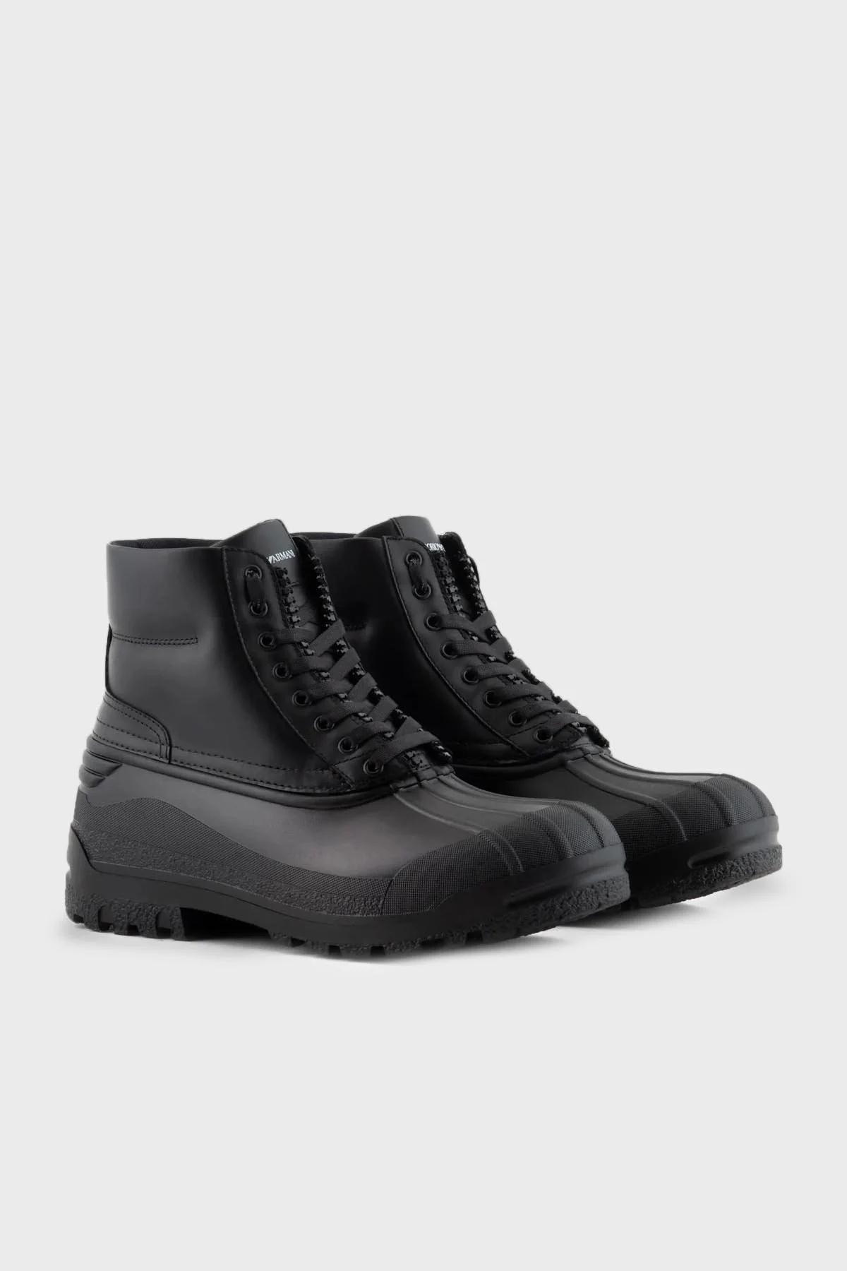 Emporio Armani Logolu Bağcıklı Erkek Bot X4M391 XF741 00002 SİYAH - 8