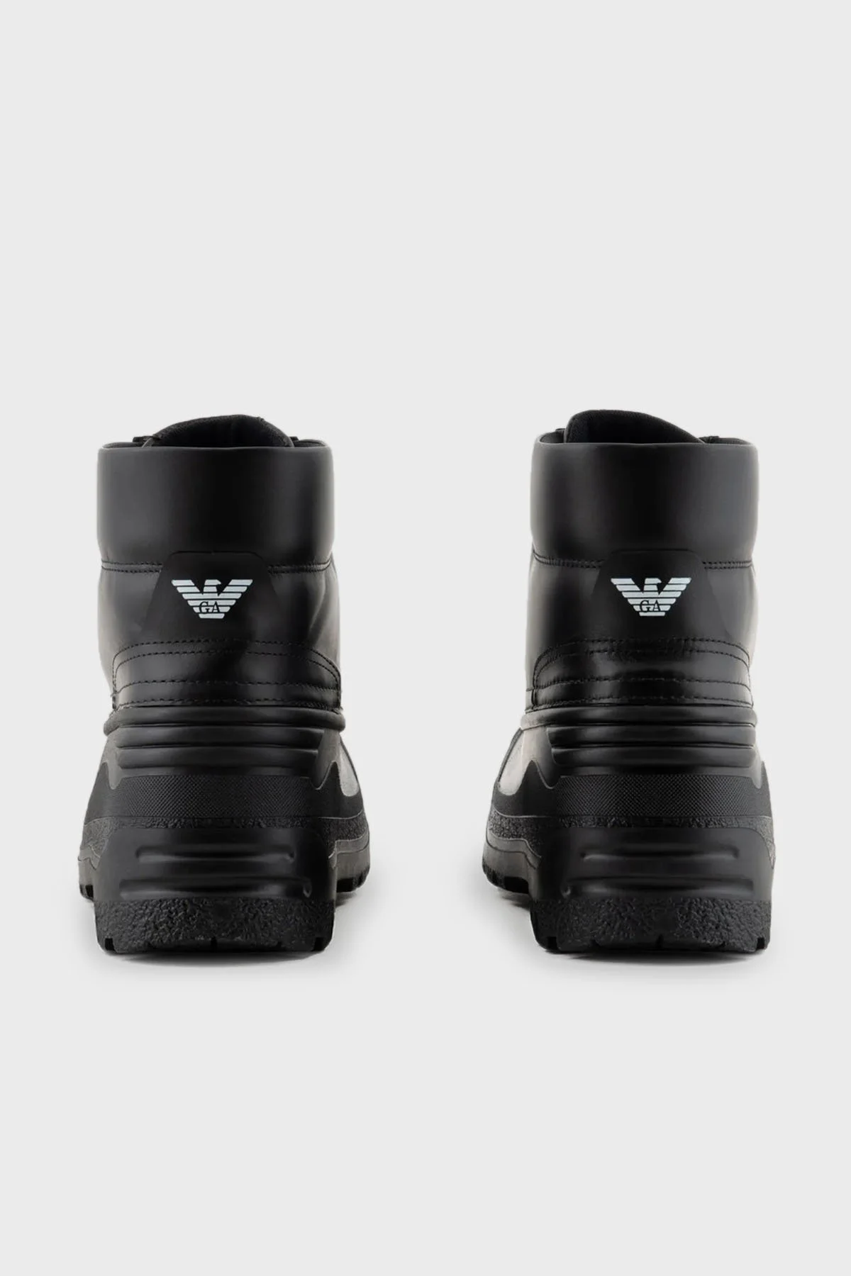 Emporio Armani Logolu Bağcıklı Erkek Bot X4M391 XF741 00002 SİYAH - 10