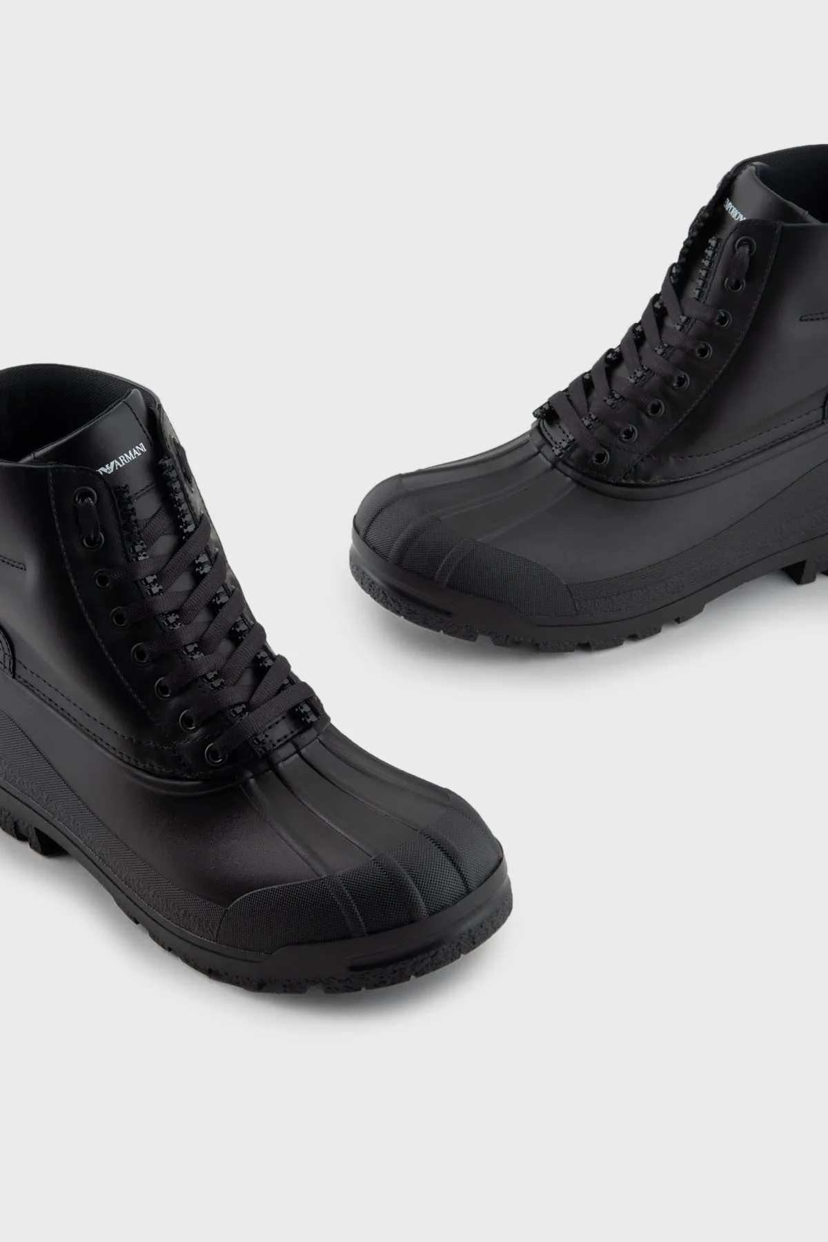 Emporio Armani Logolu Bağcıklı Erkek Bot X4M391 XF741 00002 SİYAH - 11