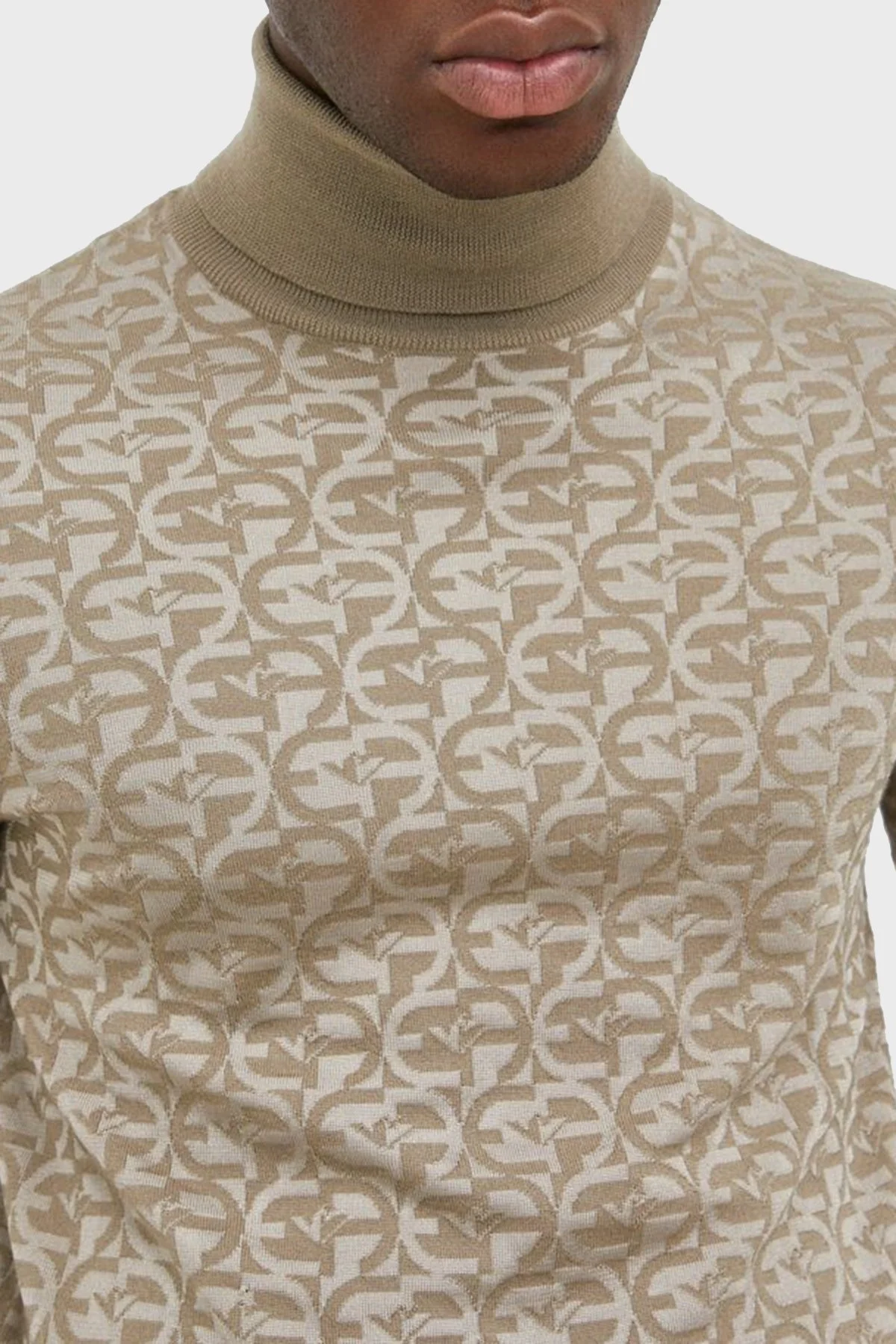 Emporio Armani Logolu Balıkçı Yaka Yünlü Slim Fit Erkek Kazak 6L1MX4 1MUZZ F124 YEŞİL - 2