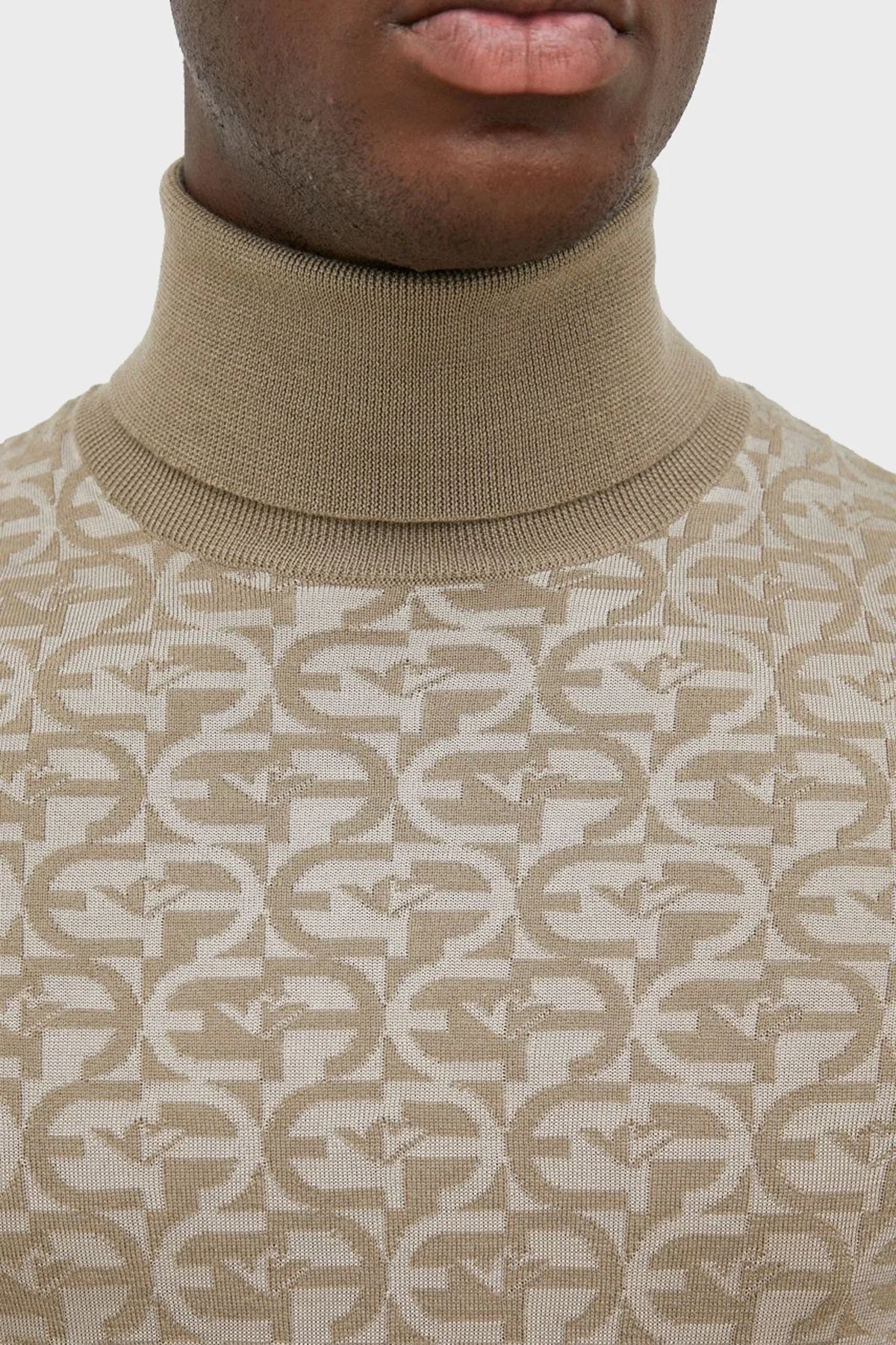 Emporio Armani Logolu Balıkçı Yaka Yünlü Slim Fit Erkek Kazak 6L1MX4 1MUZZ F124 YEŞİL - 3