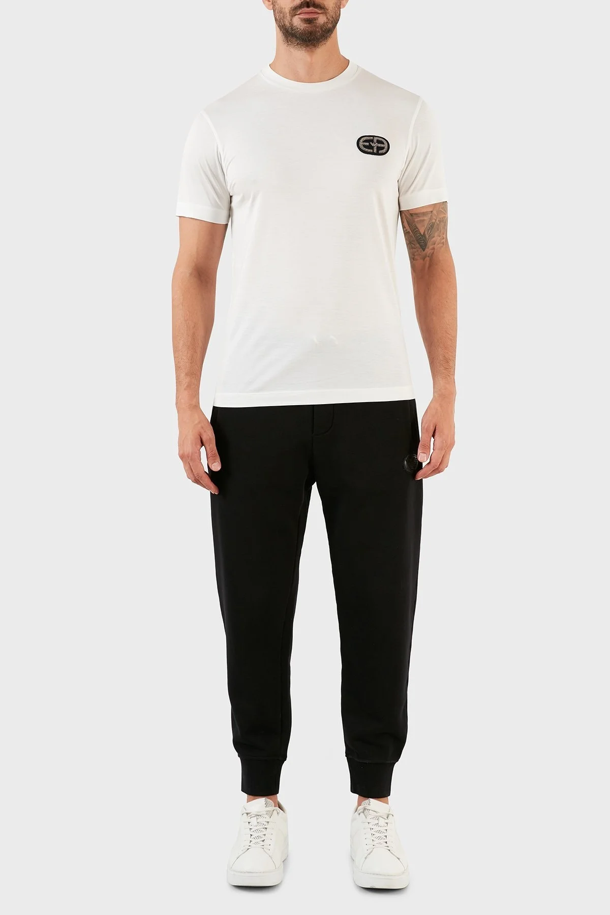 Emporio Armani Logolu Belden Bağlamalı Pamuklu Erkek Pantolon 6L1P83 1JWPZ 0999 SİYAH - 1