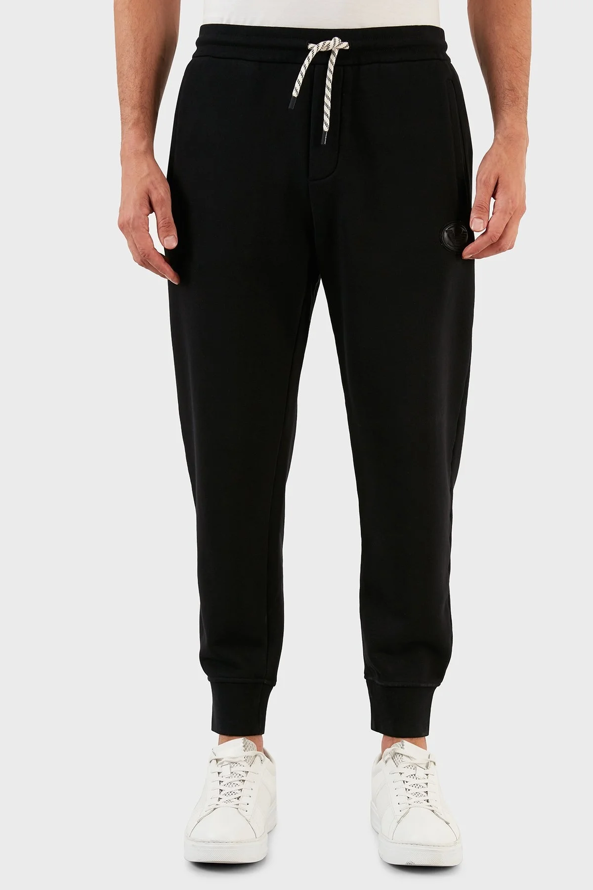 Emporio Armani Logolu Belden Bağlamalı Pamuklu Erkek Pantolon 6L1P83 1JWPZ 0999 SİYAH - 2