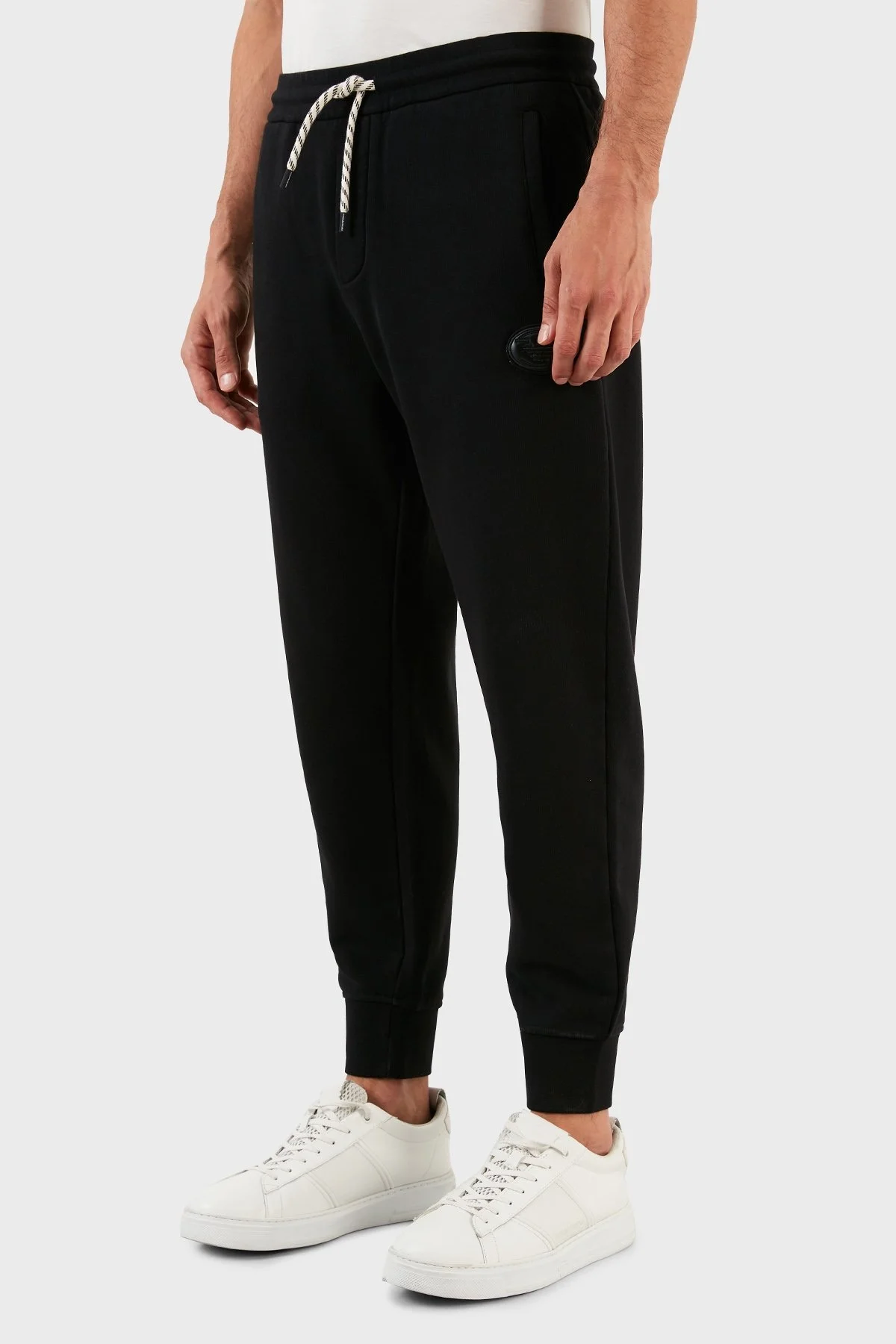 Emporio Armani Logolu Belden Bağlamalı Pamuklu Erkek Pantolon 6L1P83 1JWPZ 0999 SİYAH - 3