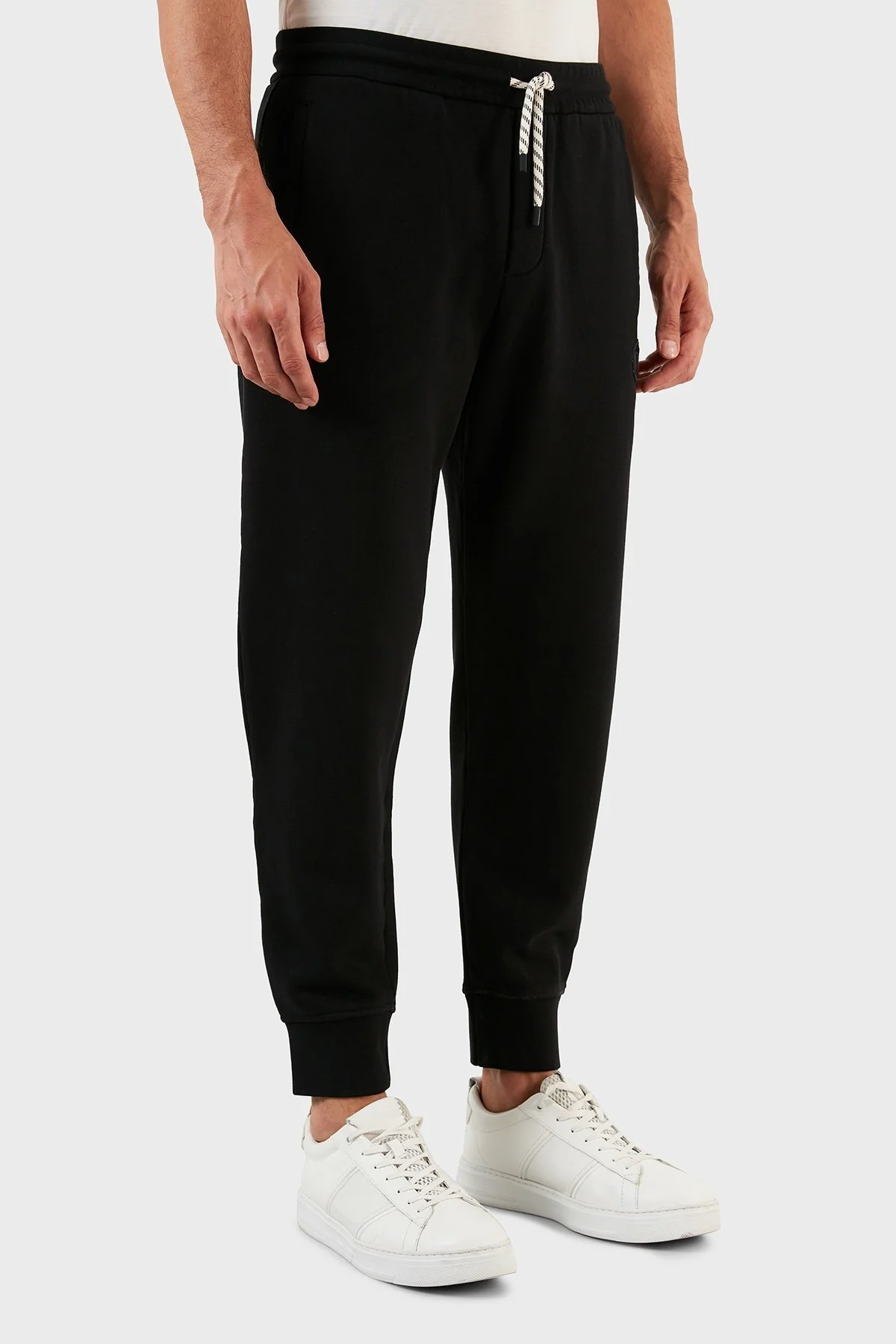 Emporio Armani Logolu Belden Bağlamalı Pamuklu Erkek Pantolon 6L1P83 1JWPZ 0999 SİYAH - 4