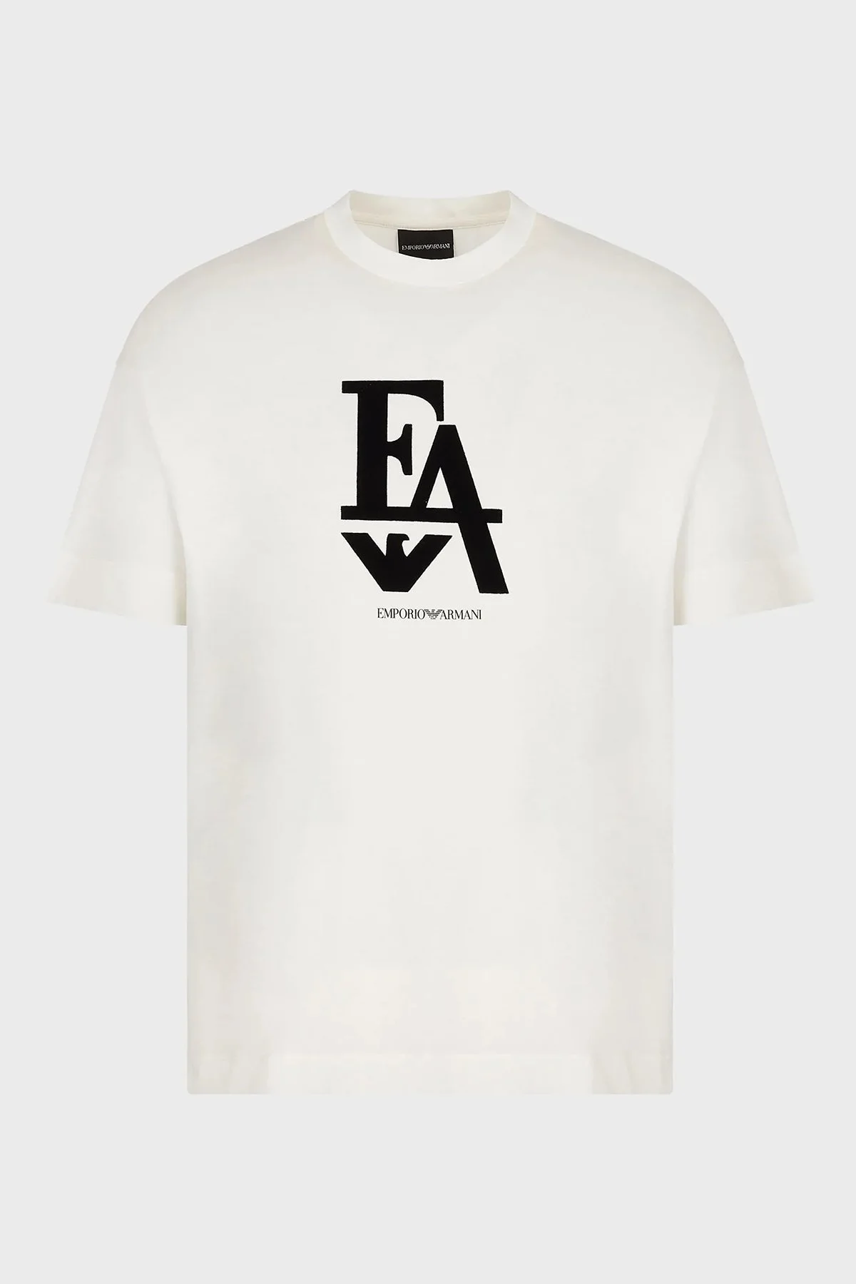 Emporio Armani Logolu Bisiklet Yaka % 100 Pamuk Erkek T Shirt 6L1TG1 1JSAZ 01B6 BEYAZ - 4