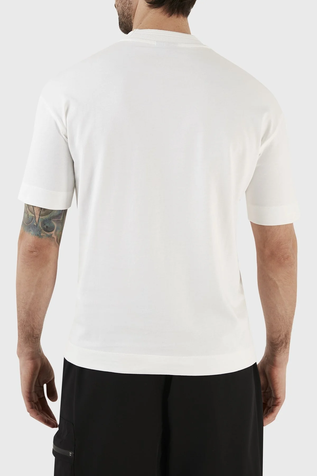 Emporio Armani Logolu Bisiklet Yaka % 100 Pamuk Regular Fit Erkek T Shirt 3R1TT5 1JWZZ 0101 BEYAZ - 5