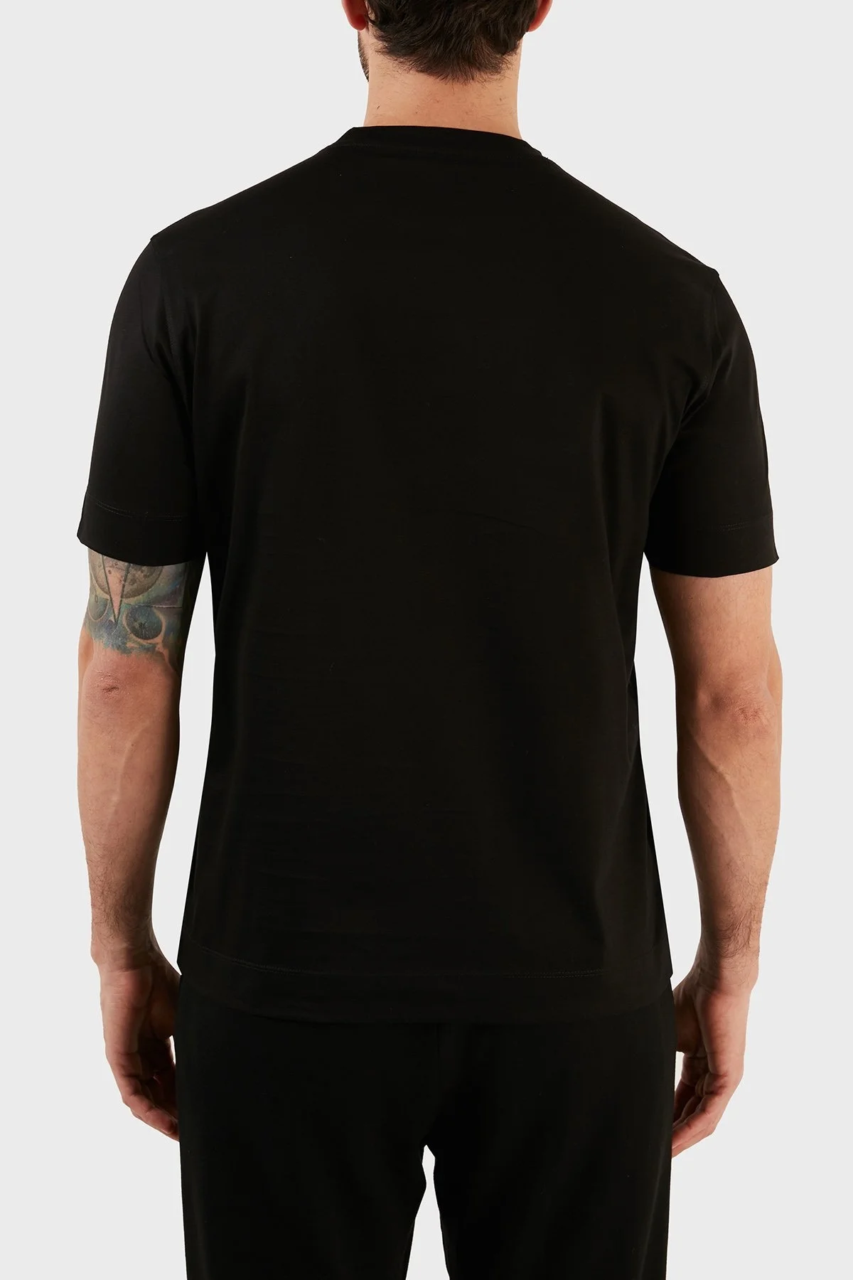 Emporio Armani Logolu Bisiklet Yaka % 100 Pamuk Regular Fit Erkek T Shirt 3R1TU8 1JSAZ 0999 SİYAH - 5