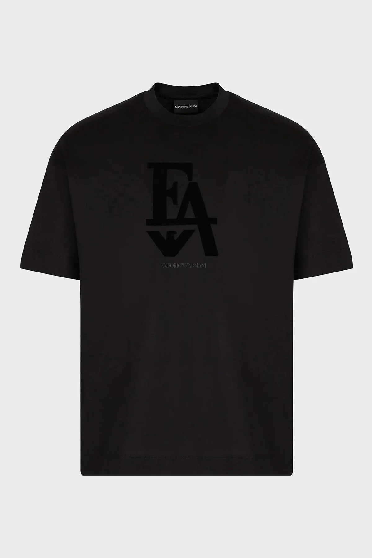 Emporio Armani Logolu Bisiklet Yaka % 100 Pamuk Regular Fit Erkek T Shirt 6L1TG1 1JSAZ 0033 SİYAH - 4
