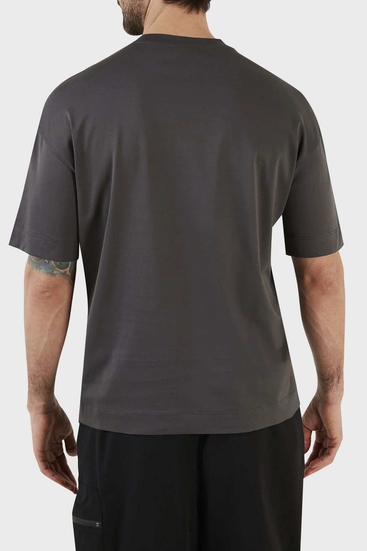 Emporio Armani Logolu Bisiklet Yaka % 100 Pamuk Regular Fit Erkek T Shirt 6L1TG1 1JSAZ 06A8 GRİ - 5