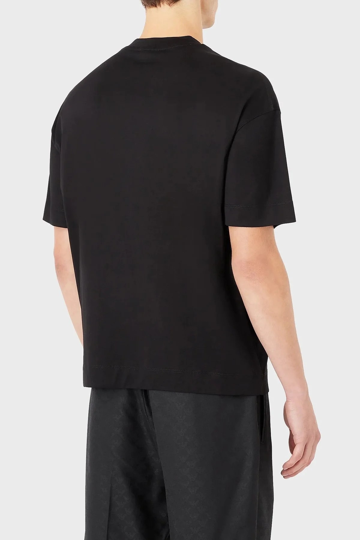 Emporio Armani Logolu Bisiklet Yaka % 100 Pamuk Regular Fit Erkek T Shirt 6L1TG5 1JSAZ 0999 SİYAH - 2