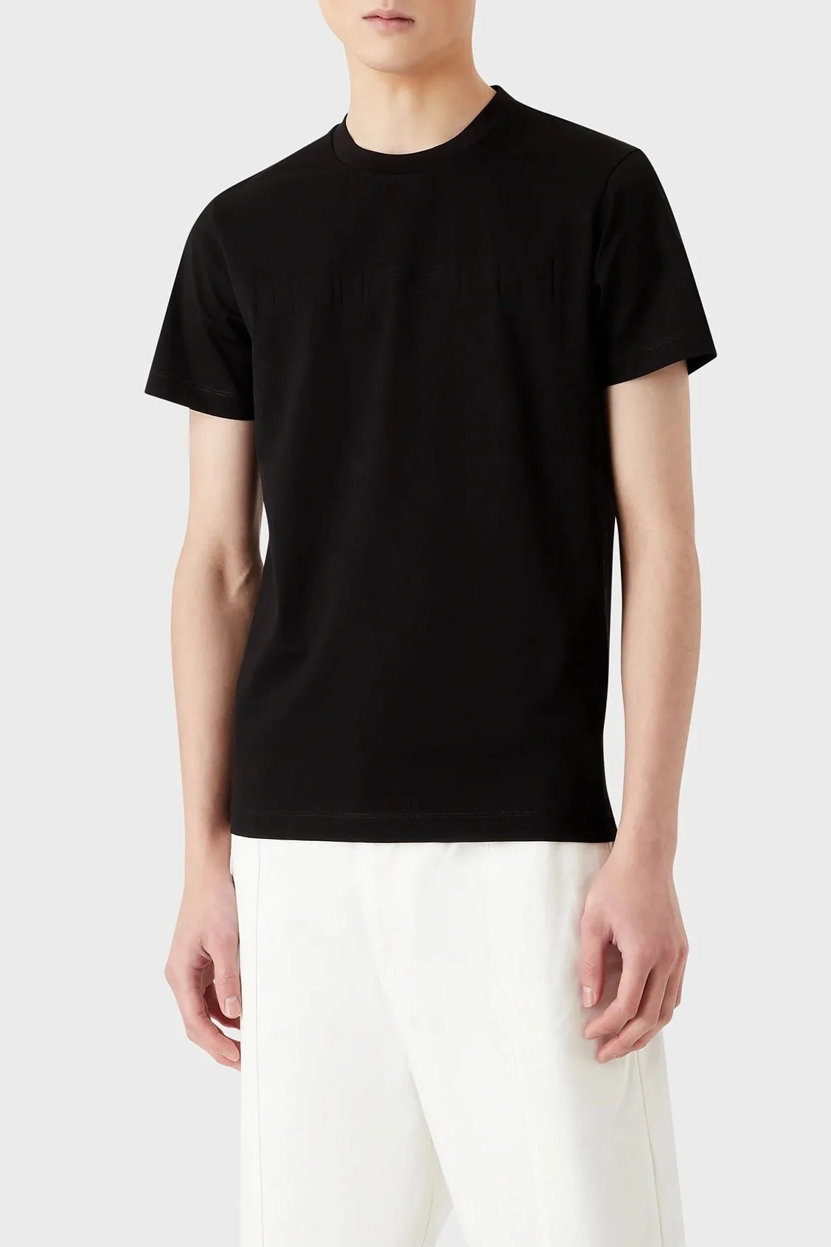 Emporio Armani Logolu Bisiklet Yaka % 100 Pamuk Regular Fit Erkek T Shirt 8N1TD2 1JGYZ 0021 SİYAH - 1