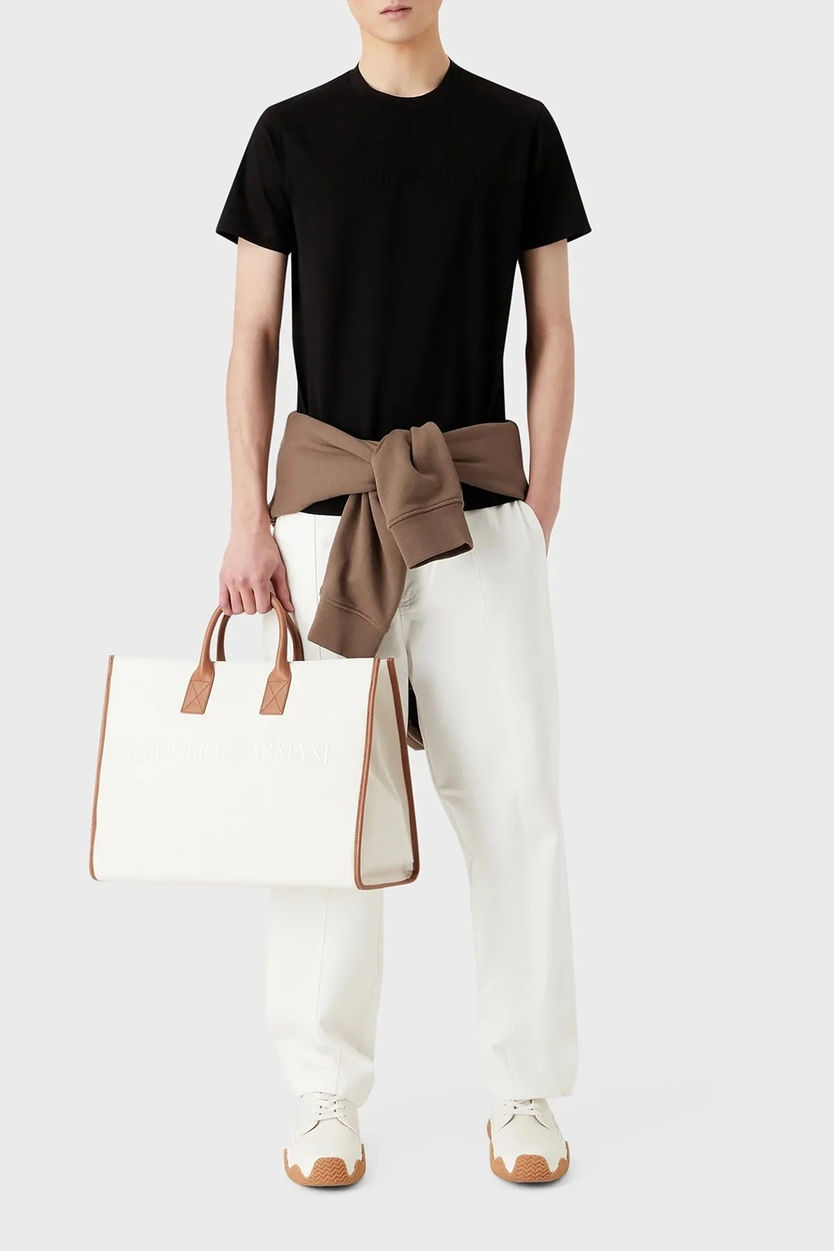 Emporio Armani Logolu Bisiklet Yaka % 100 Pamuk Regular Fit Erkek T Shirt 8N1TD2 1JGYZ 0021 SİYAH - 3