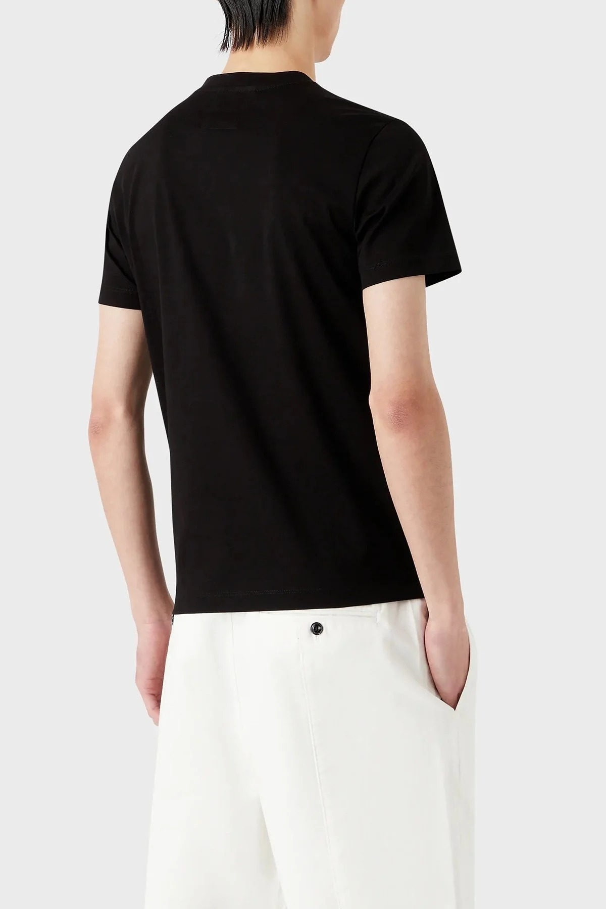 Emporio Armani Logolu Bisiklet Yaka % 100 Pamuk Regular Fit Erkek T Shirt 8N1TD2 1JGYZ 0021 SİYAH - 4