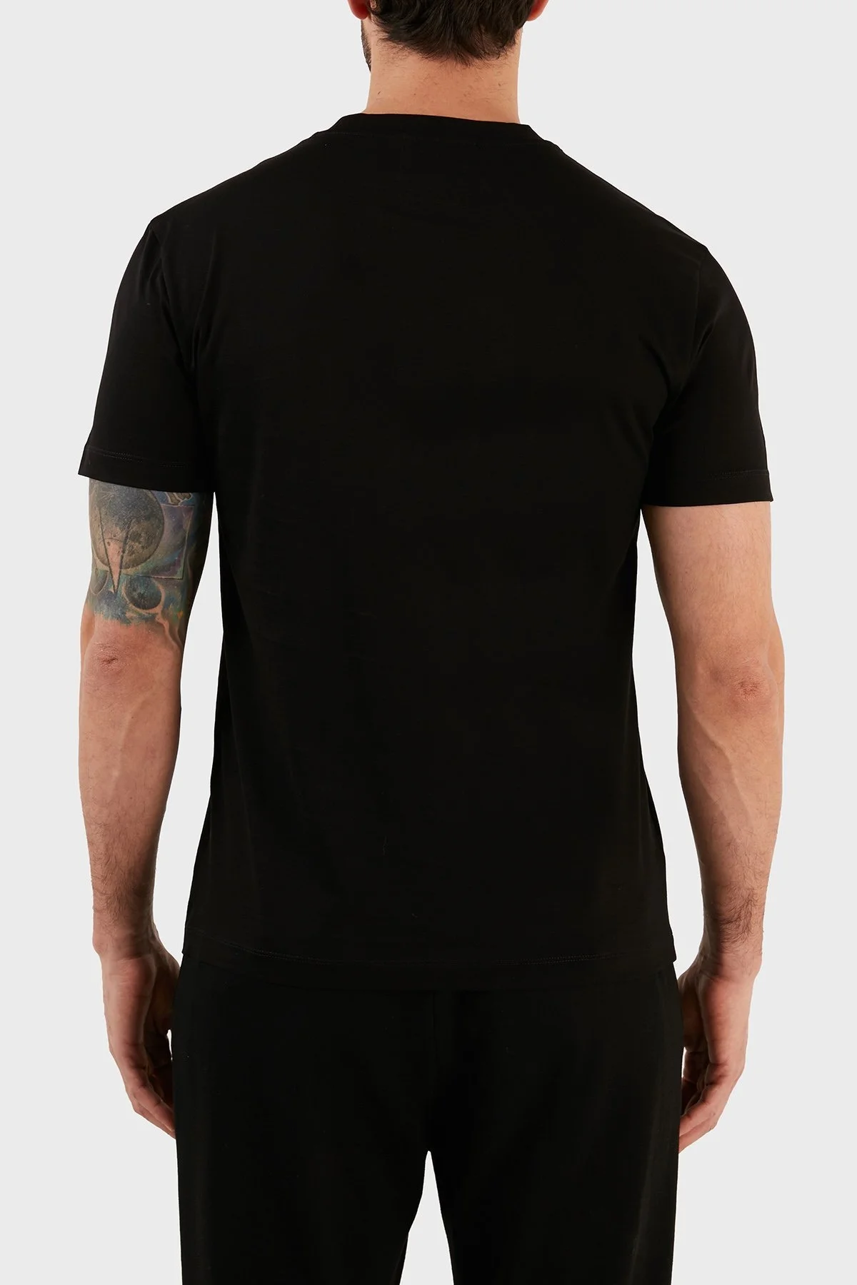 Emporio Armani Logolu % 100 Pamuk Regular Fit Bisiklet Yaka Erkek T Shirt 8N1TD2 1JGYZ 0022 SİYAH - 5