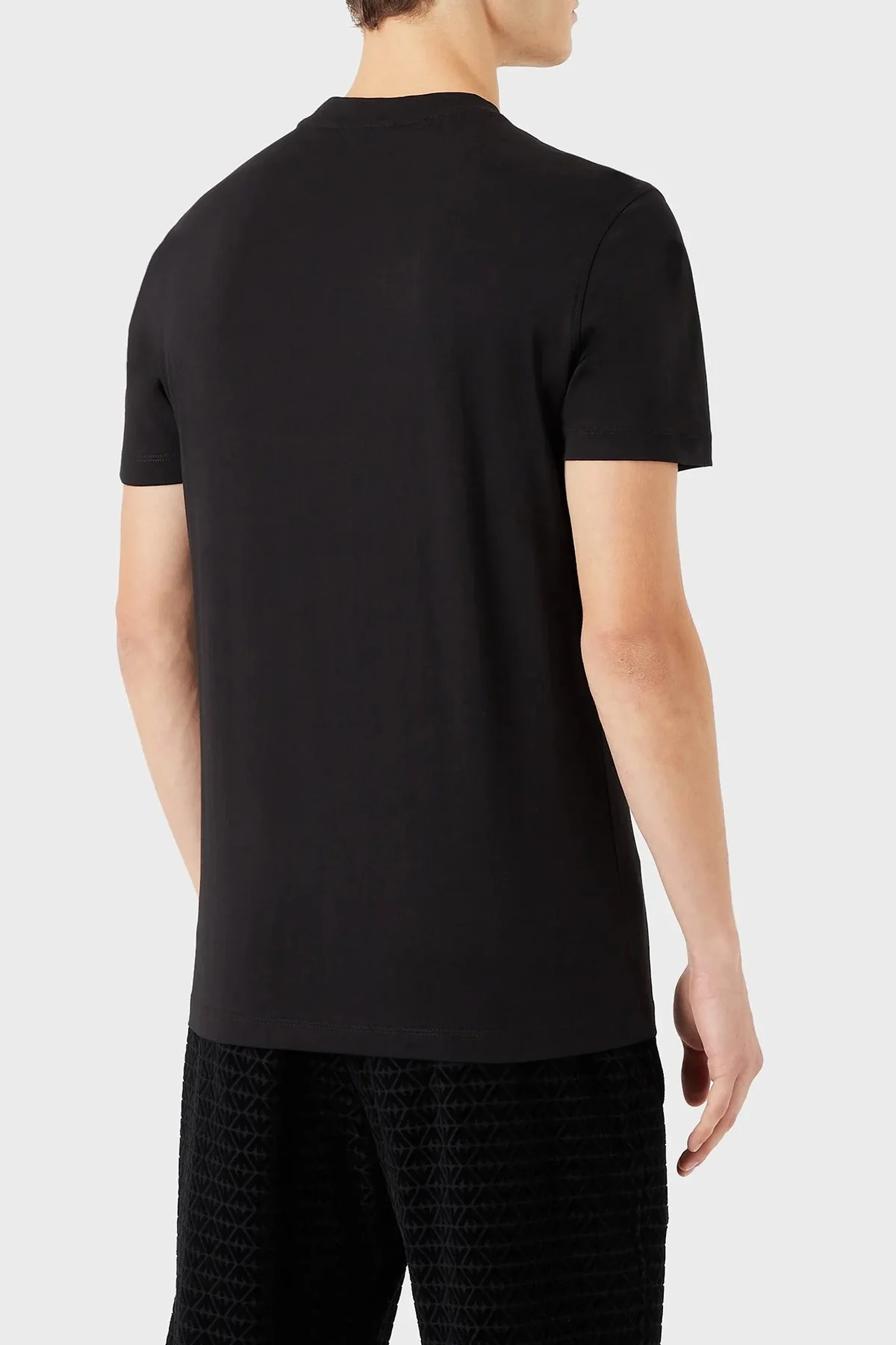 Emporio Armani Logolu Bisiklet Yaka % 100 Pamuk Slim Fit Erkek T Shirt 6L1TS9 1JPZZ 0999 SİYAH - 2