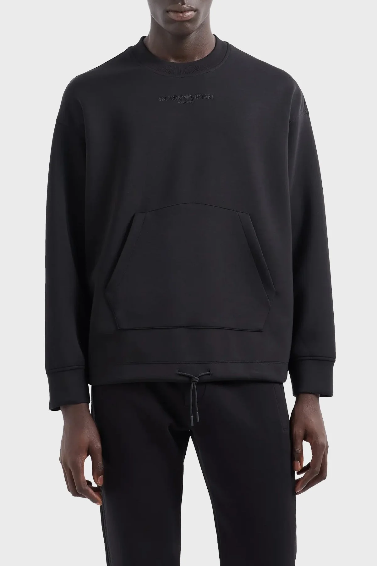 Emporio Armani Logolu Bisiklet Yaka Erkek Sweat 6D1MC1 1JRRZ 0999 SİYAH - 1