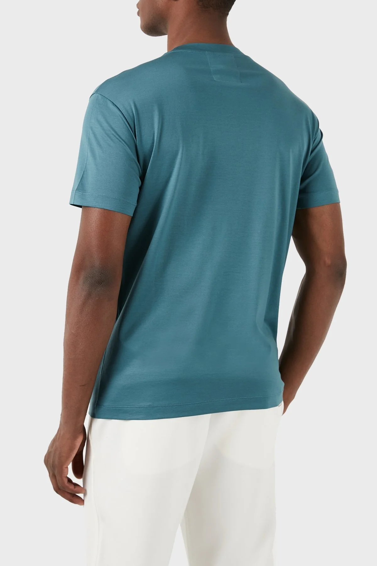 Emporio Armani Logolu Bisiklet Yaka Pamuk Karışımlı Regular Fit Erkek T Shirt 8N1TD8 1JUVZ 0779 PETROL - 2