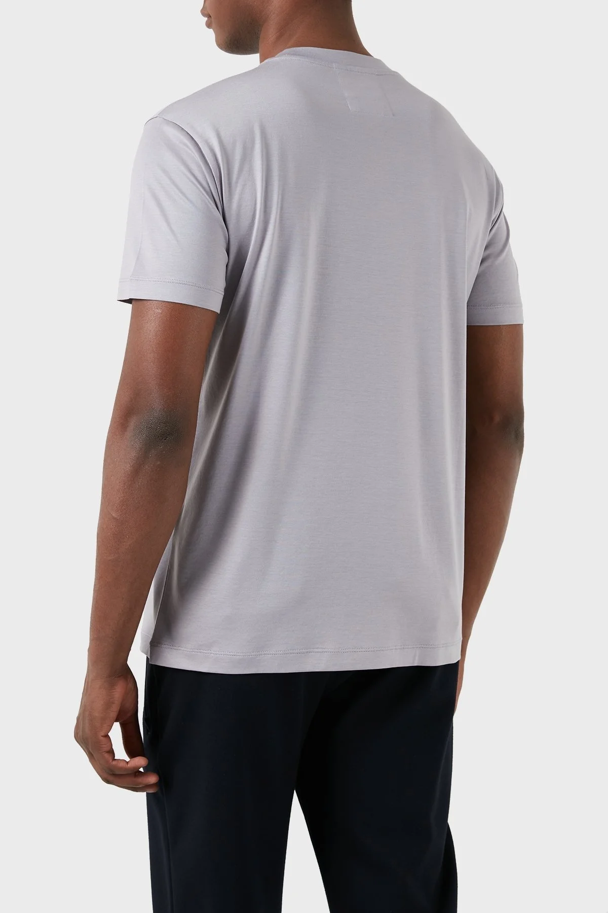 Emporio Armani Logolu Bisiklet Yaka Pamuk Karışımlı Regular Fit Erkek T Shirt 8N1TD8 1JUVZ 0844 LİLA - 3