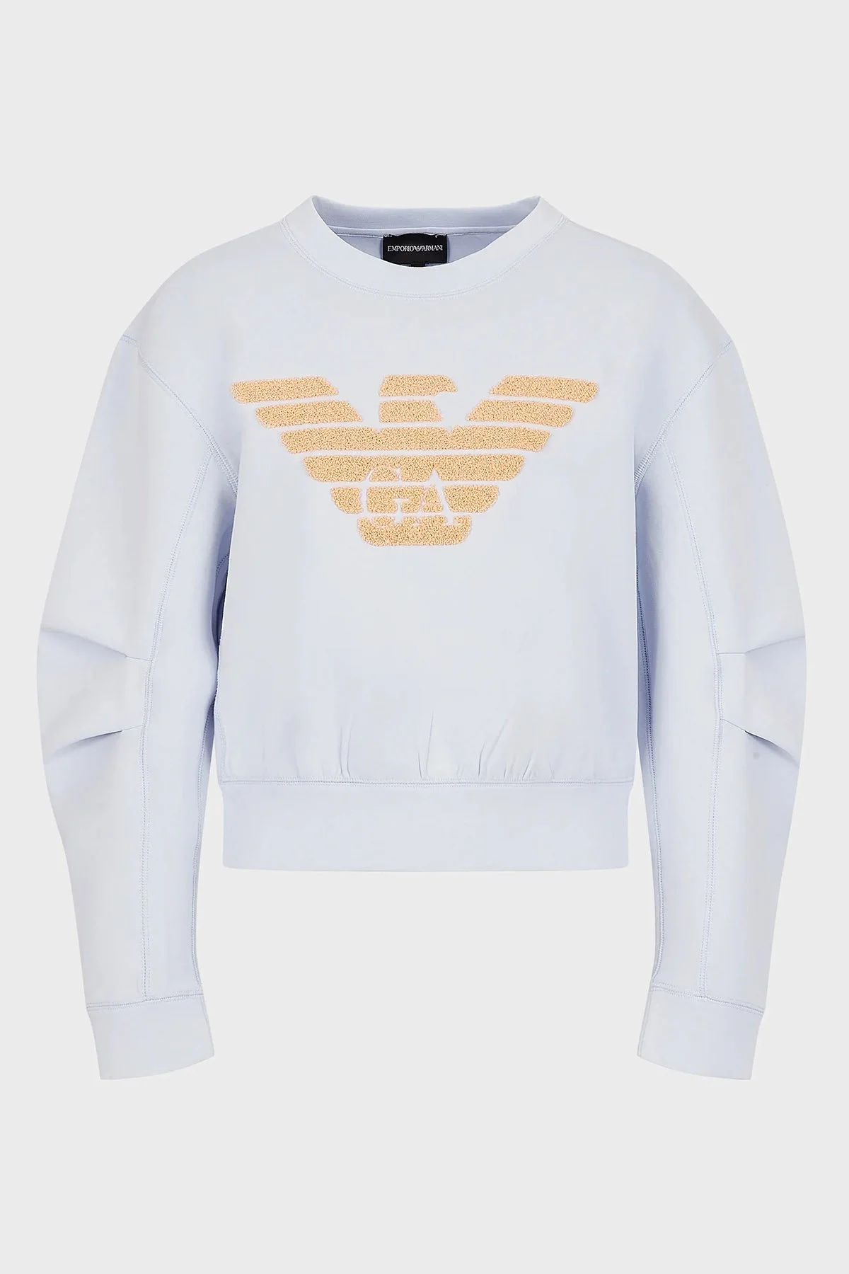 Emporio Armani Logolu Bisiklet Yaka Pamuklu Regular Fit Bayan Sweat 3R2M6E 1JHSZ 0703 MAVİ - 2