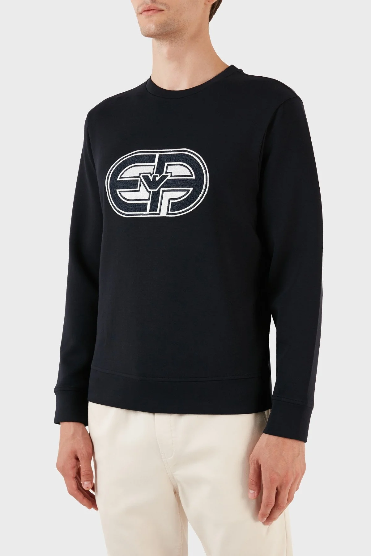 Emporio Armani Logolu Bisiklet Yaka Pamuklu Regular Fit Erkek Sweat 3R1MDB 1JHSZ 0920 LACİVERT - 3