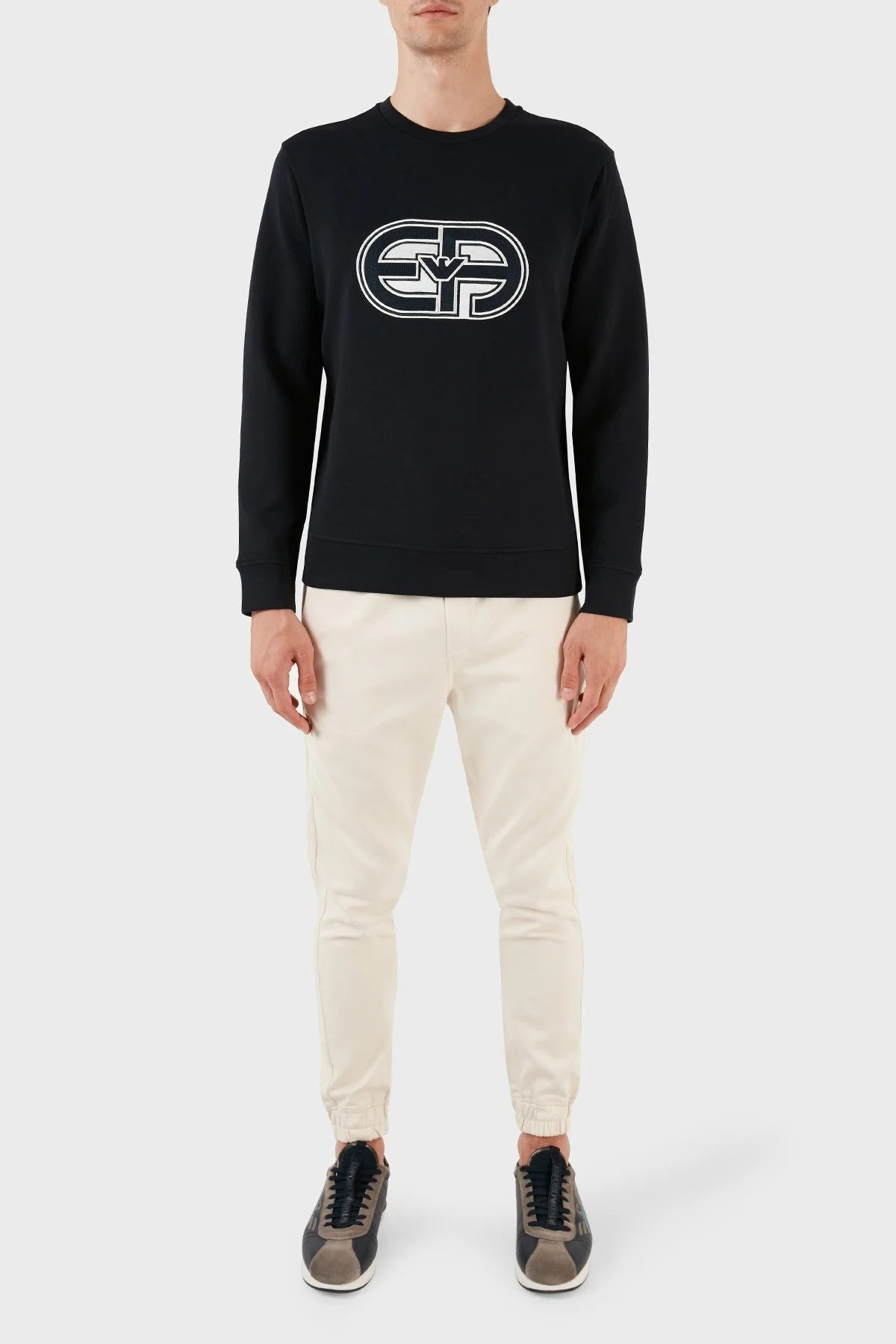 Emporio Armani Logolu Bisiklet Yaka Pamuklu Regular Fit Erkek Sweat 3R1MDB 1JHSZ 0920 LACİVERT - 4