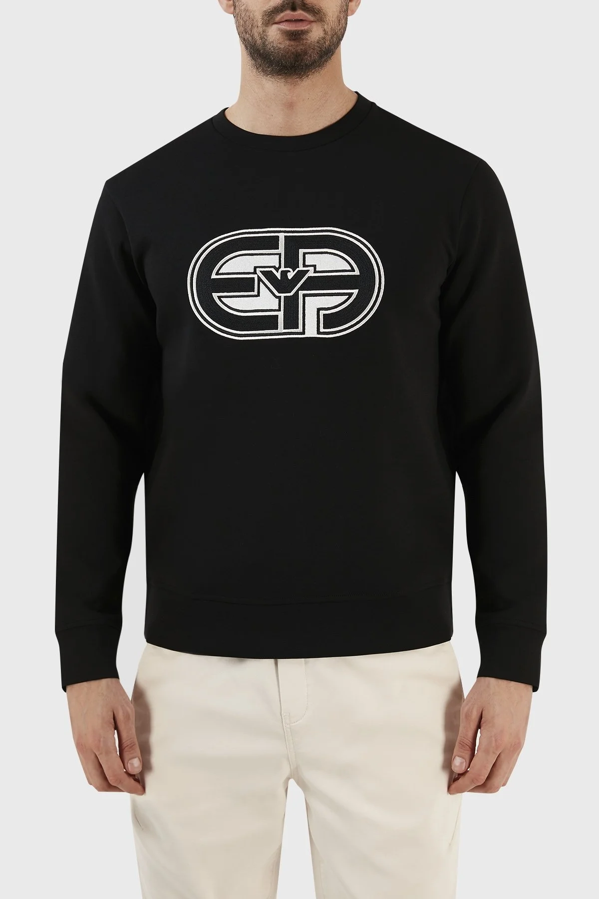 Emporio Armani Logolu Bisiklet Yaka Pamuklu Regular Fit Erkek Sweat 3R1MDB 1JHSZ 0999 SİYAH - 1