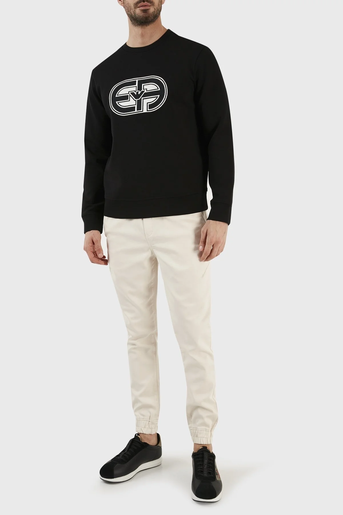 Emporio Armani Logolu Bisiklet Yaka Pamuklu Regular Fit Erkek Sweat 3R1MDB 1JHSZ 0999 SİYAH - 3