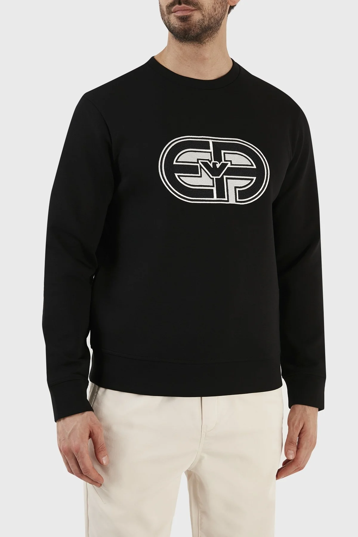 Emporio Armani Logolu Bisiklet Yaka Pamuklu Regular Fit Erkek Sweat 3R1MDB 1JHSZ 0999 SİYAH - 6