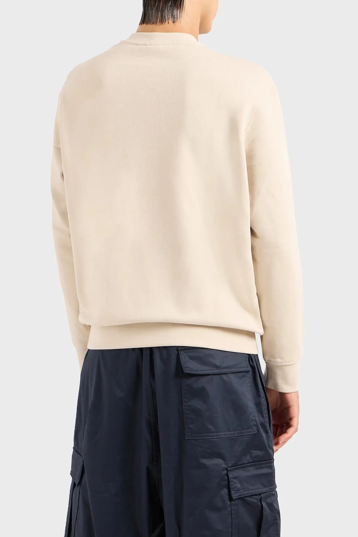 Emporio Armani Logolu Bisiklet Yaka Pamuklu Regular Fit Erkek Sweat 6R1MG5 1JWPZ 01L7 BEJ - 2