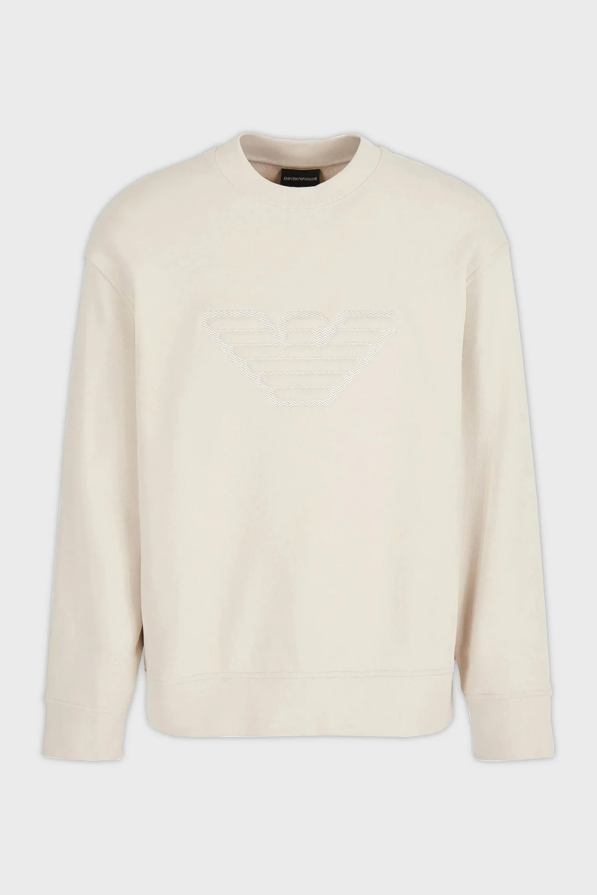 Emporio Armani Logolu Bisiklet Yaka Pamuklu Regular Fit Erkek Sweat 6R1MG5 1JWPZ 01L7 BEJ - 4