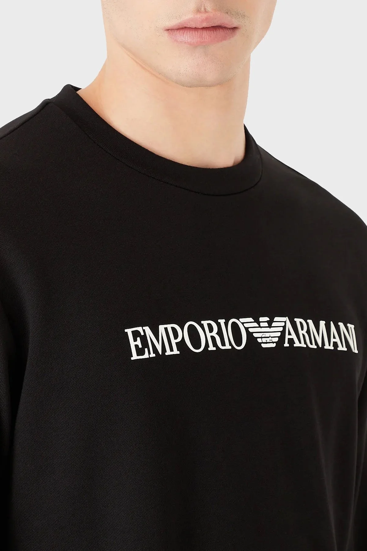 Emporio Armani Logolu Bisiklet Yaka Pamuklu Regular Fit Erkek Sweat 8N1MR6 1JRIZ F009 SİYAH - 4