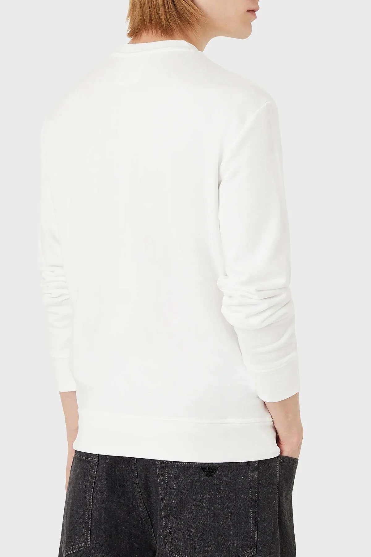 Emporio Armani Logolu Bisiklet Yaka Pamuklu Regular Fit Erkek Sweat 8N1MR6 1JRIZ F108 BEYAZ - 2