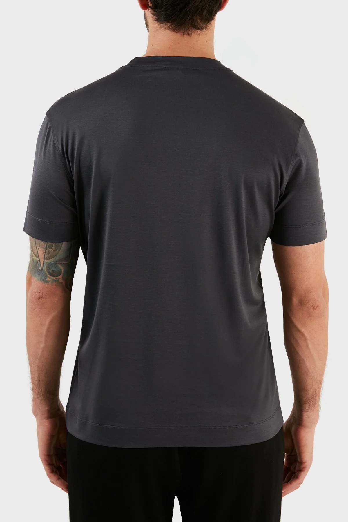 Emporio Armani Logolu Bisiklet Yaka Pamuklu Regular Fit Erkek T Shirt 3R1TBF 1JUVZ 0931 GRİ - 5