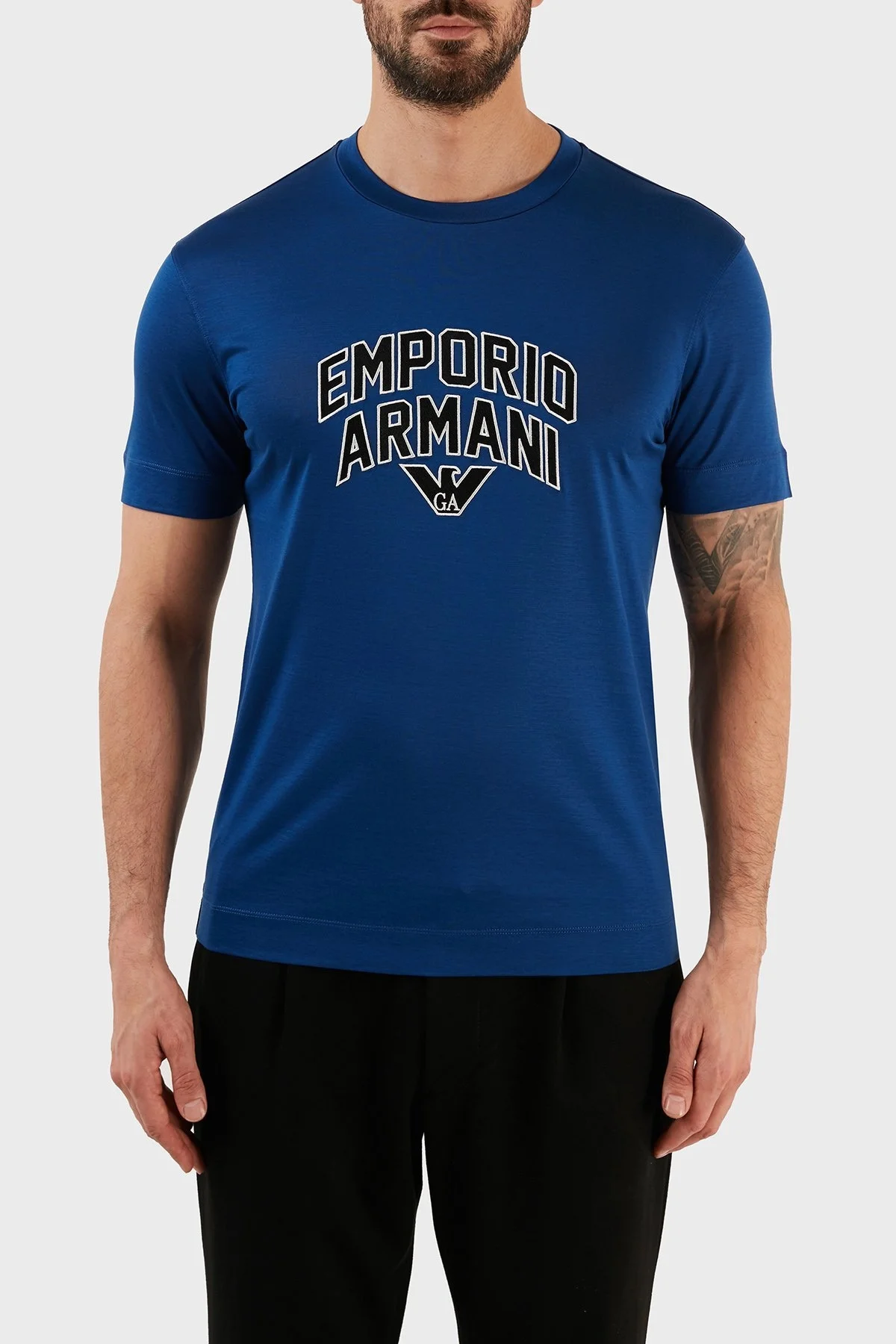 Emporio Armani Logolu Bisiklet Yaka Pamuklu Regular Fit Erkek T Shirt 3R1TBF 1JUVZ 0937 SAKS - 1