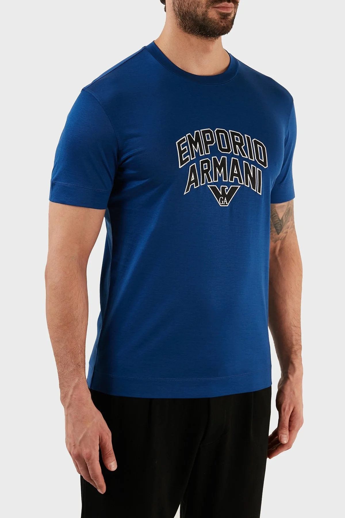 Emporio Armani Logolu Bisiklet Yaka Pamuklu Regular Fit Erkek T Shirt 3R1TBF 1JUVZ 0937 SAKS - 3