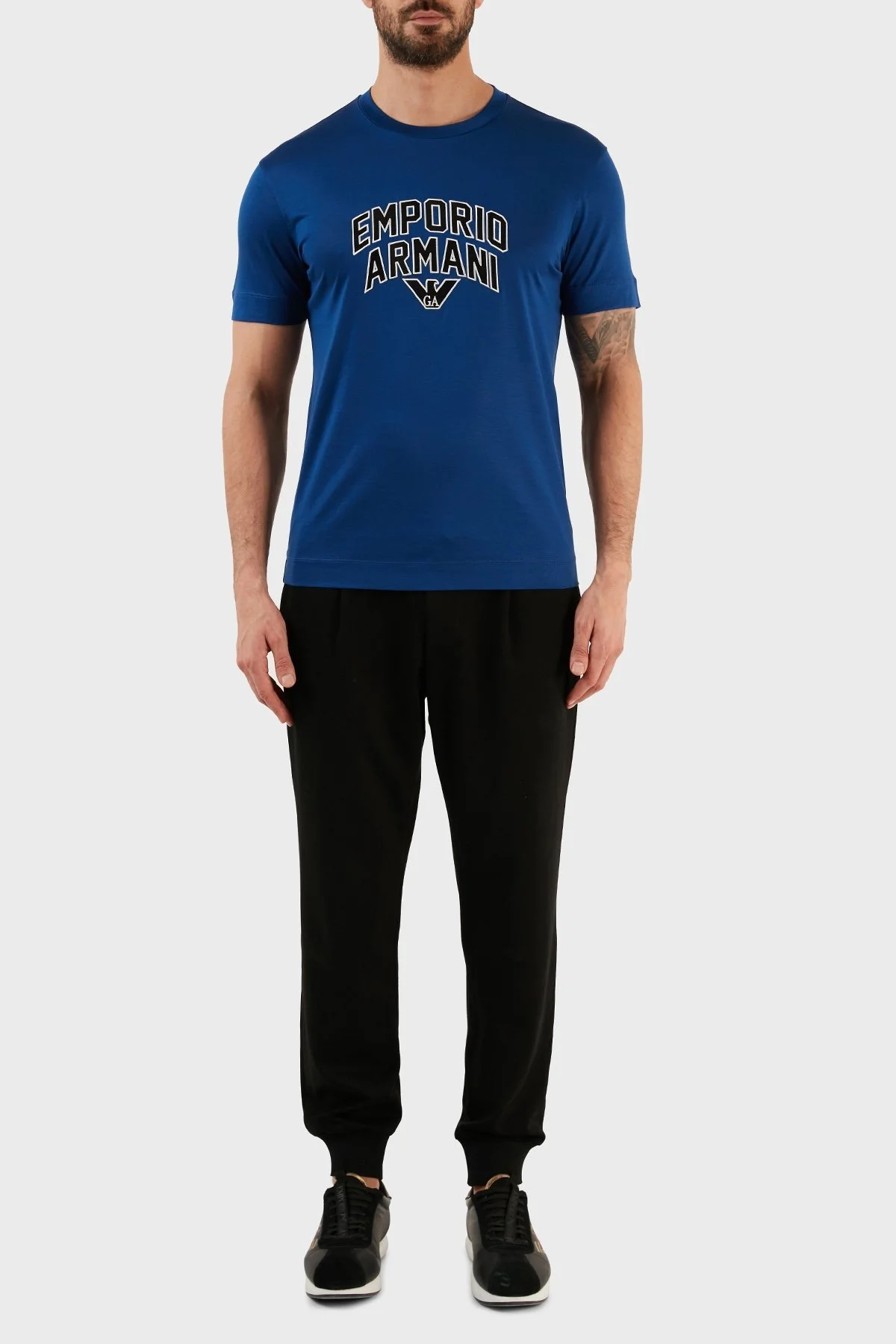 Emporio Armani Logolu Bisiklet Yaka Pamuklu Regular Fit Erkek T Shirt 3R1TBF 1JUVZ 0937 SAKS - 4