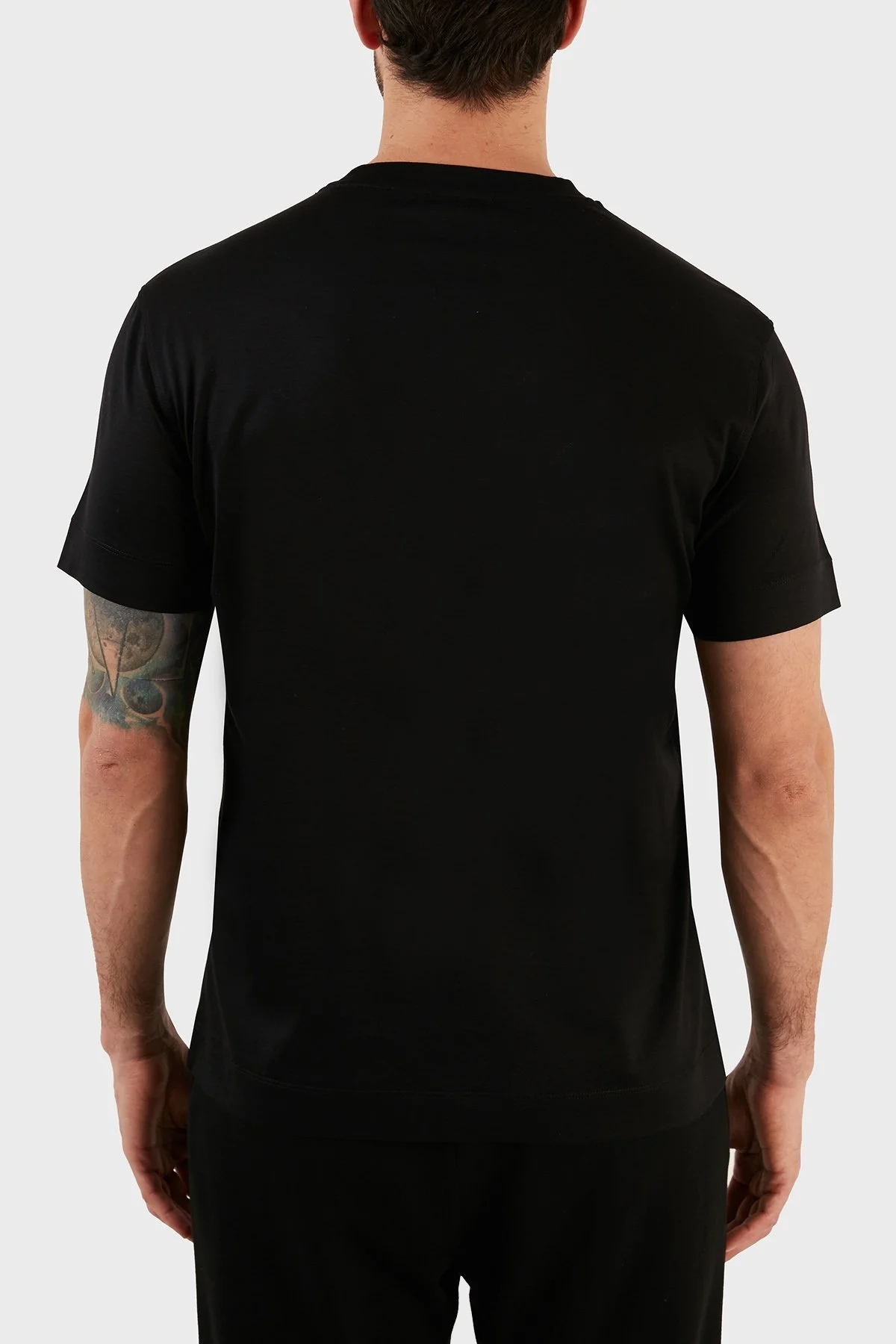 Emporio Armani Logolu Bisiklet Yaka Pamuklu Regular Fit Erkek T Shirt 3R1TBF 1JUVZ 0999 SİYAH - 10